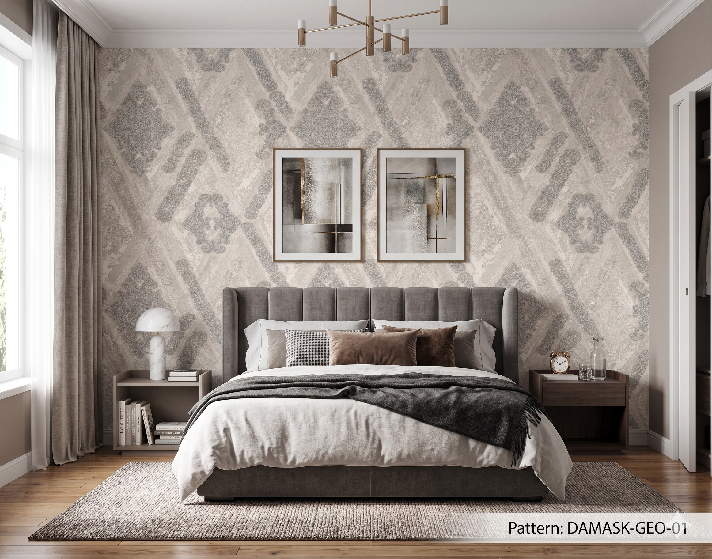 The Heritage Fusion Series - Geometric Damask Wallcovering