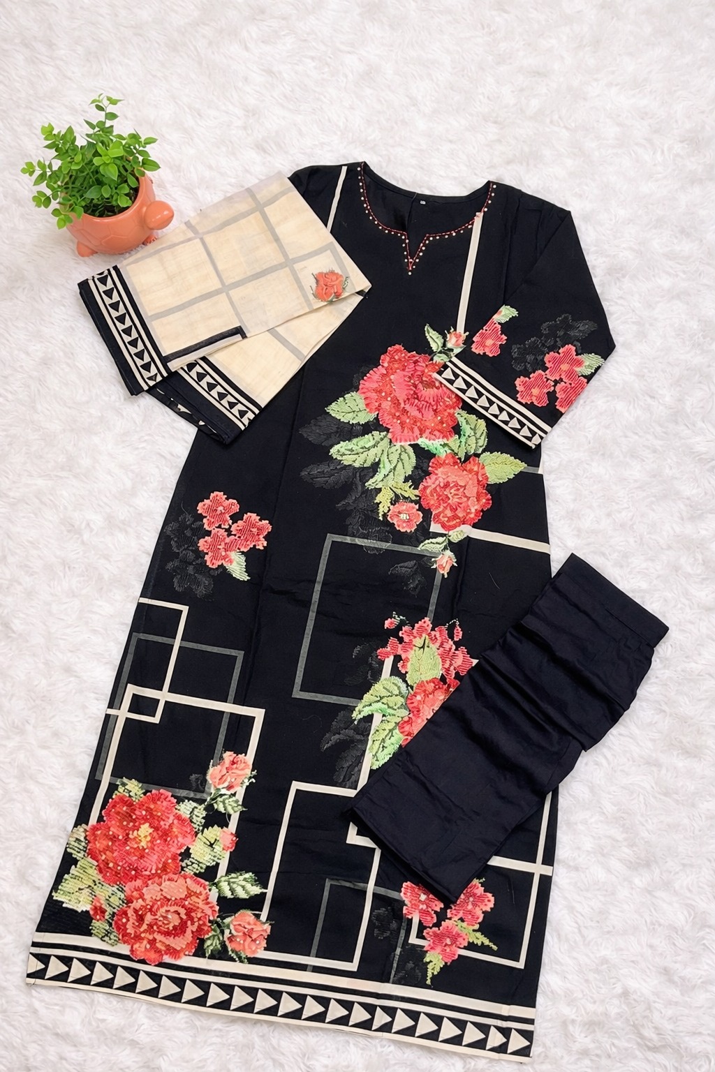Floral Printed Kurti Set