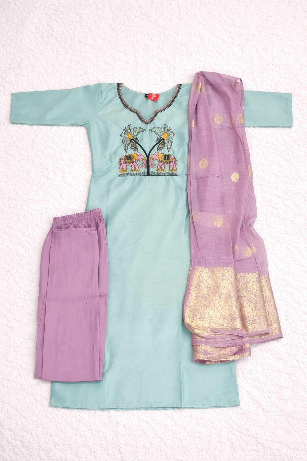 Mint Green Embroidered Kurta Set