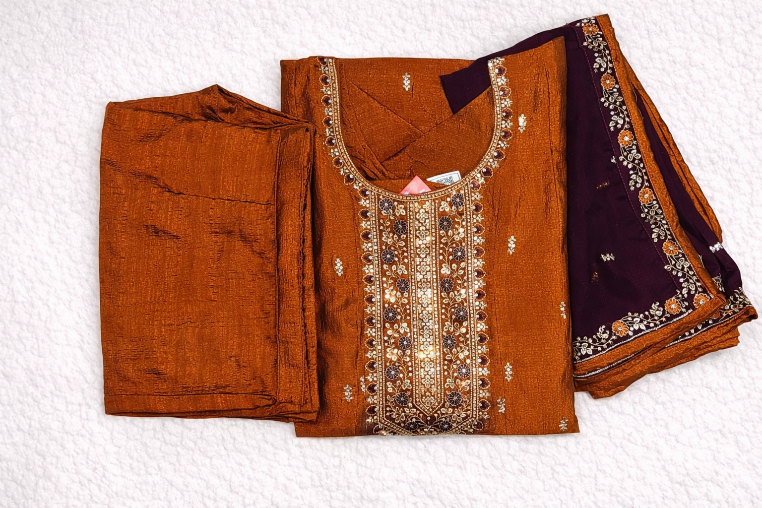 Embroidered Silk Blend Anarkali kurta Set