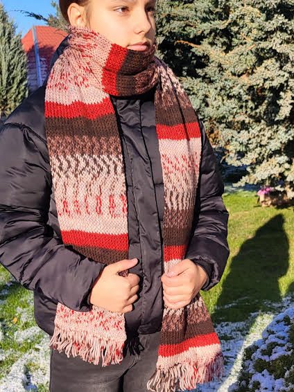 Ilgas raštuotas šalikas