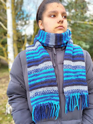 Raštuotas ilgas šalikas