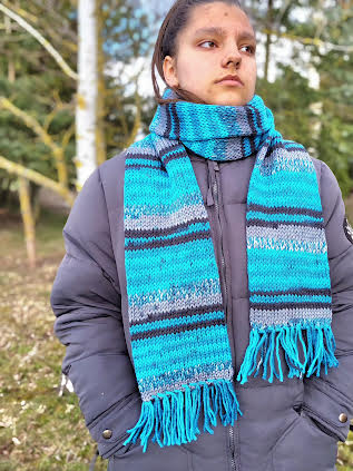 Raštuotas ilgas šalikas