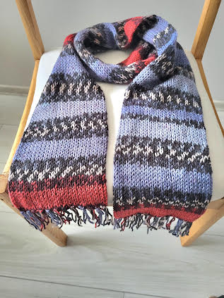 Raštuotas ilgas šalikas