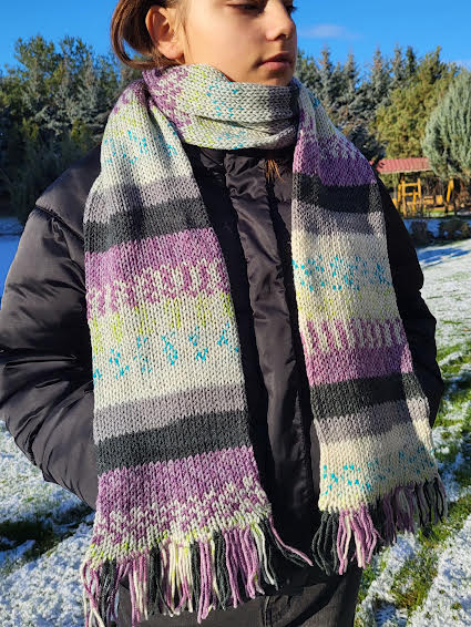 Ilgas raštuotas šalikas