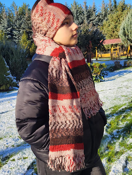 Ilgas raštuotas šalikas