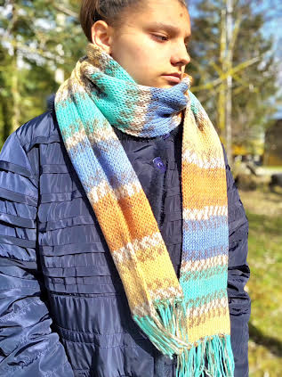 Raštuotas ilgas šalikas