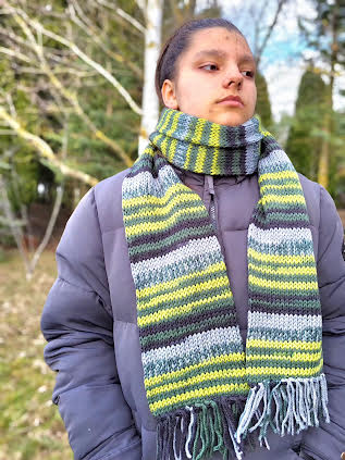 Raštuotas ilgas šalikas