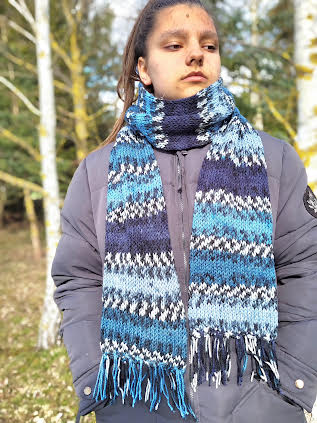 Ilgas raštuotas šalikas