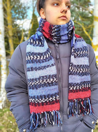 Raštuotas ilgas šalikas