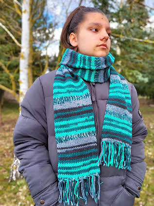 Ilgas raštuotas šalikas