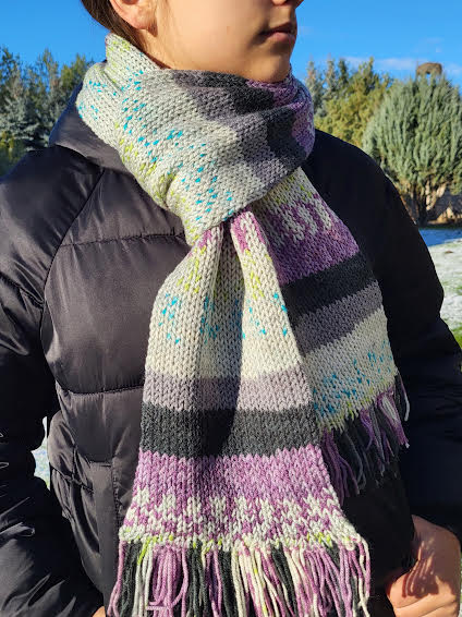 Ilgas raštuotas šalikas