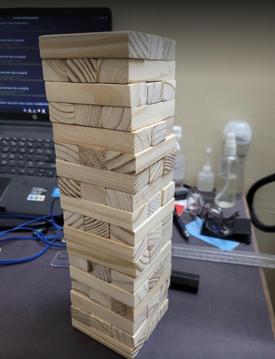 Wooden Building Blocks Premium Classic 39 Pcs Wooden Stacking Tower Game – Tumbling Blocks, Balance Puzzle for Kids & Adults – Fun Indoor Family Game, Skill-Building Toy & Party Challenge