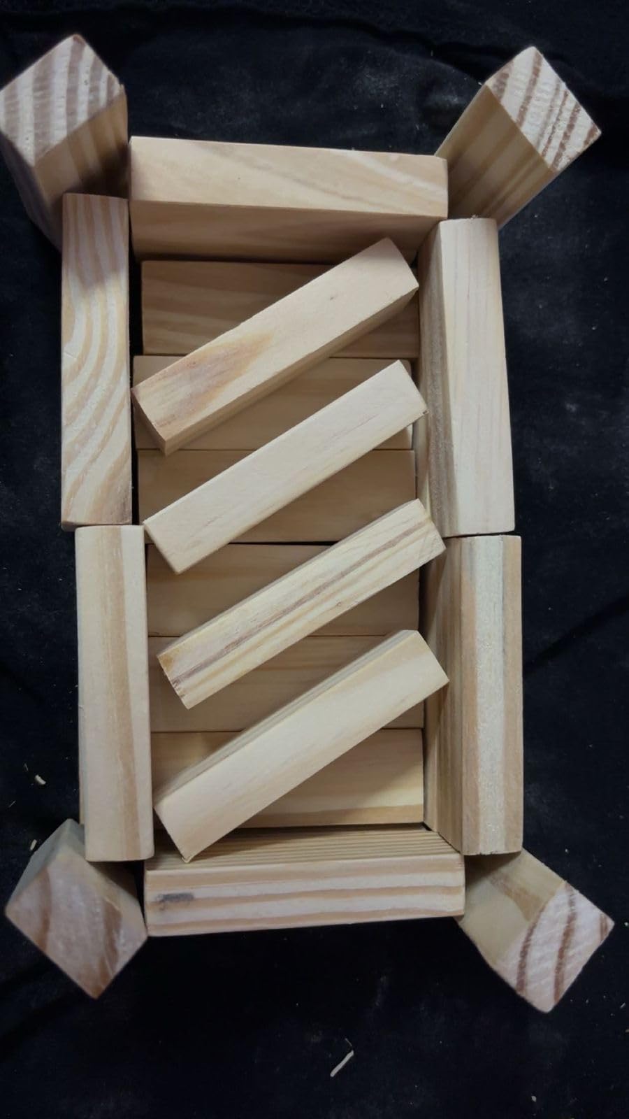 Wooden Building Blocks Premium Classic 39 Pcs Wooden Stacking Tower Game – Tumbling Blocks, Balance Puzzle for Kids & Adults – Fun Indoor Family Game, Skill-Building Toy & Party Challenge