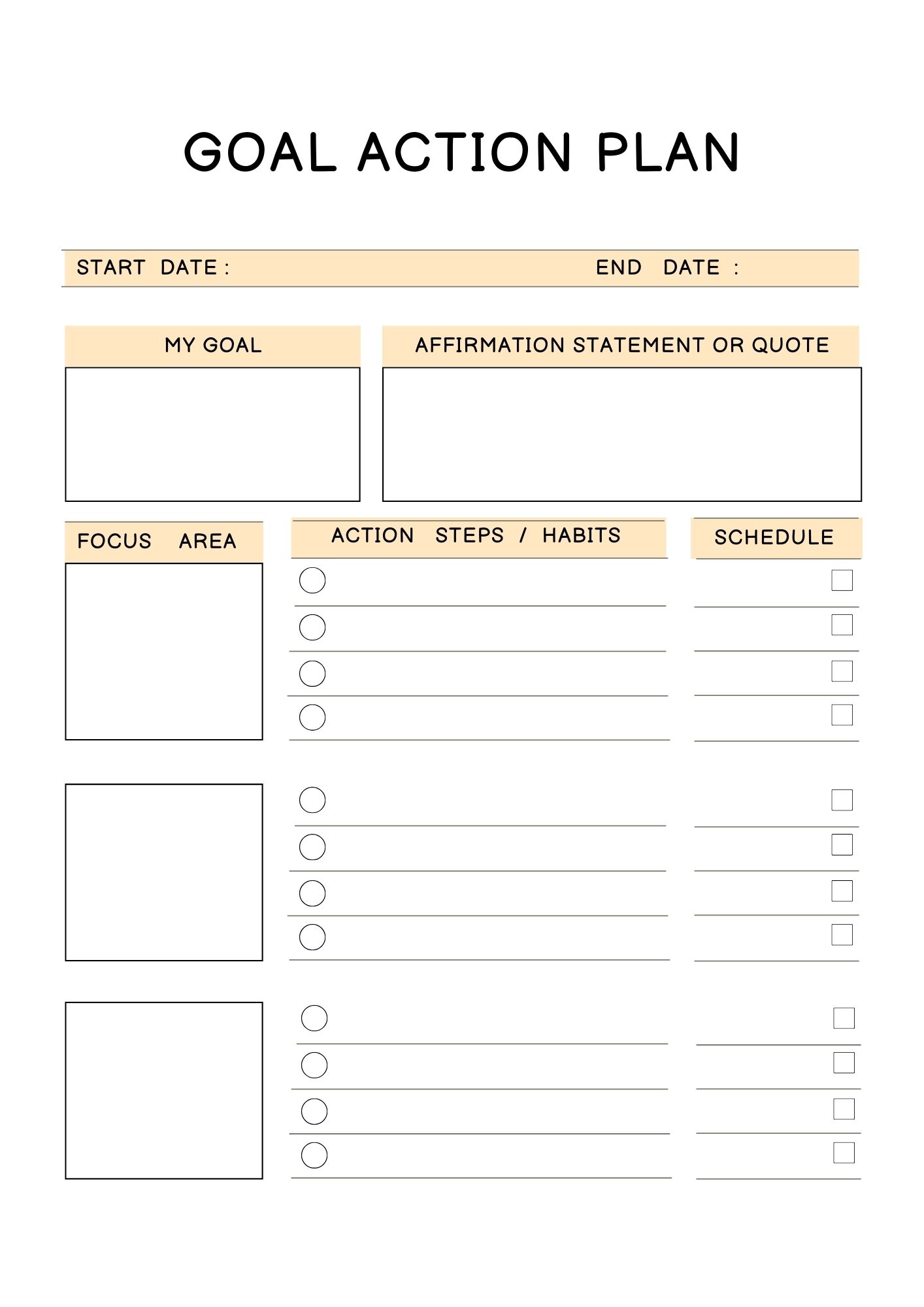 PERSONAL GROWTH PLANNER (A4 Printable PDF) — Goals, Habits & Mindset