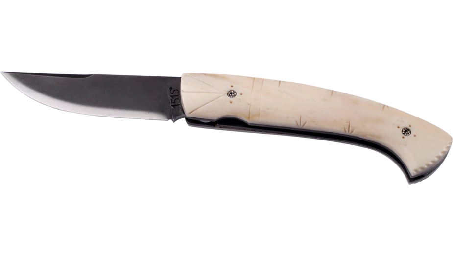 Couteau 1515 - Manche en Os de Renne & Lame Oxydée "Inuit"