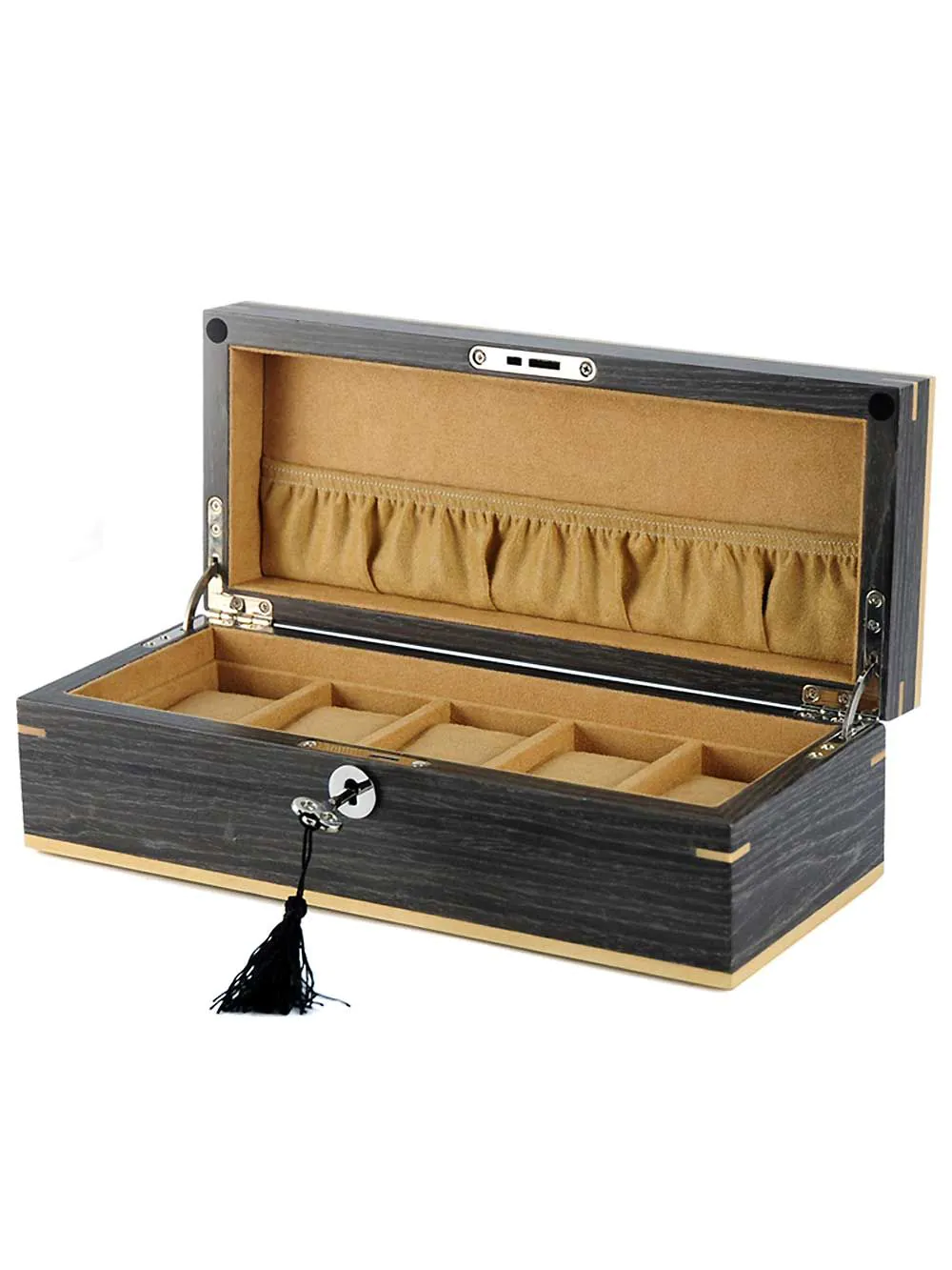 Boîte à Montres de Prestige - Finition Bois de Ginko (5 Emplacements)