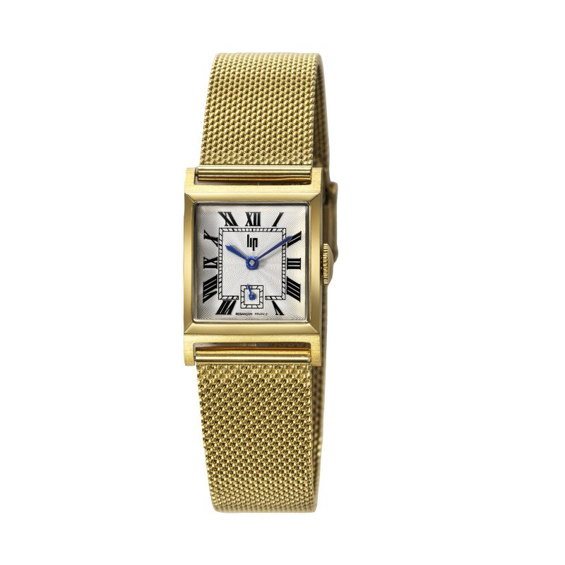 Montre LIP Churchill C18 Dorée - Bracelet Mailles Milanaises (671947)
