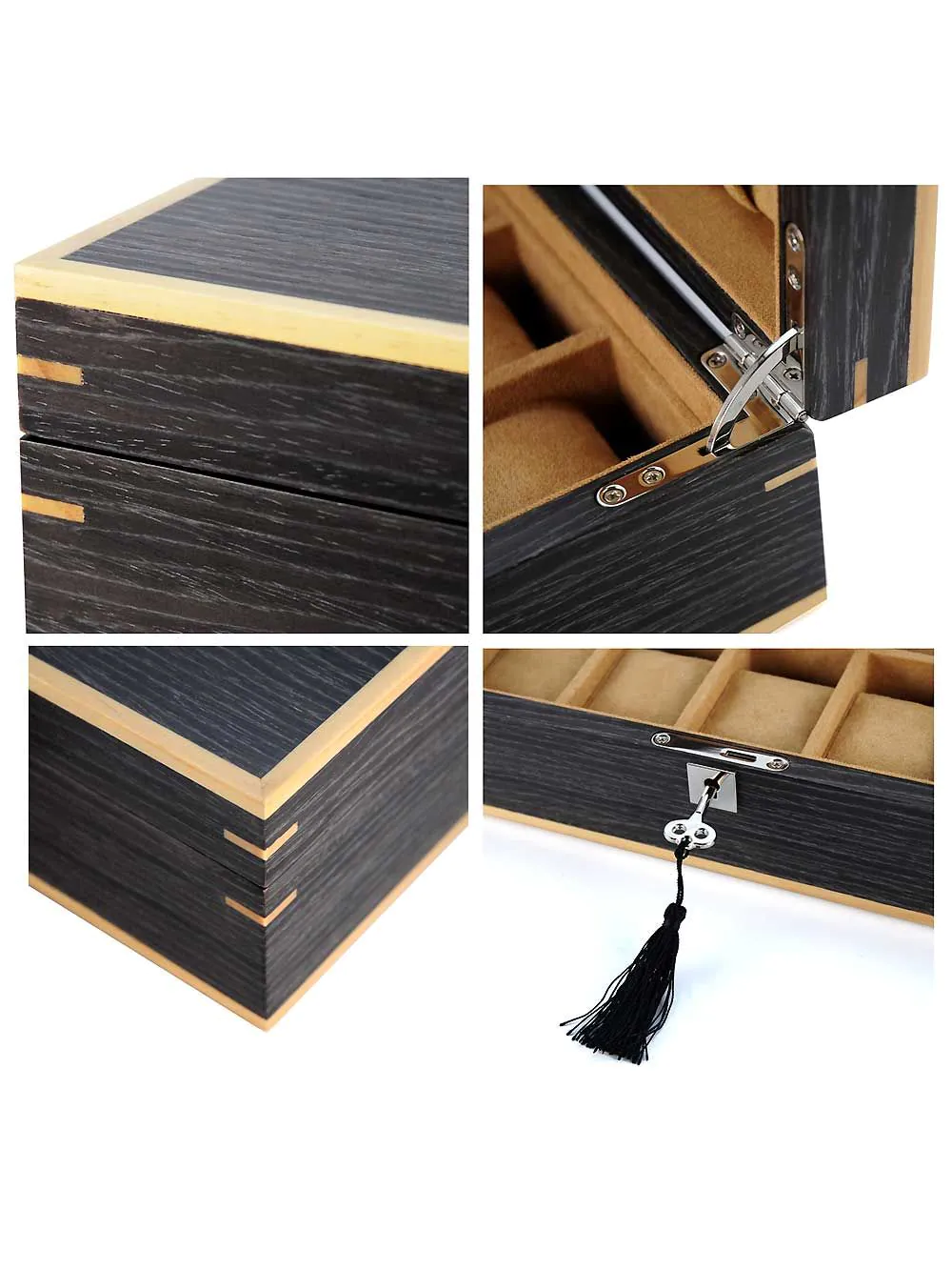 Boîte à Montres de Prestige - Finition Bois de Ginko (5 Emplacements)