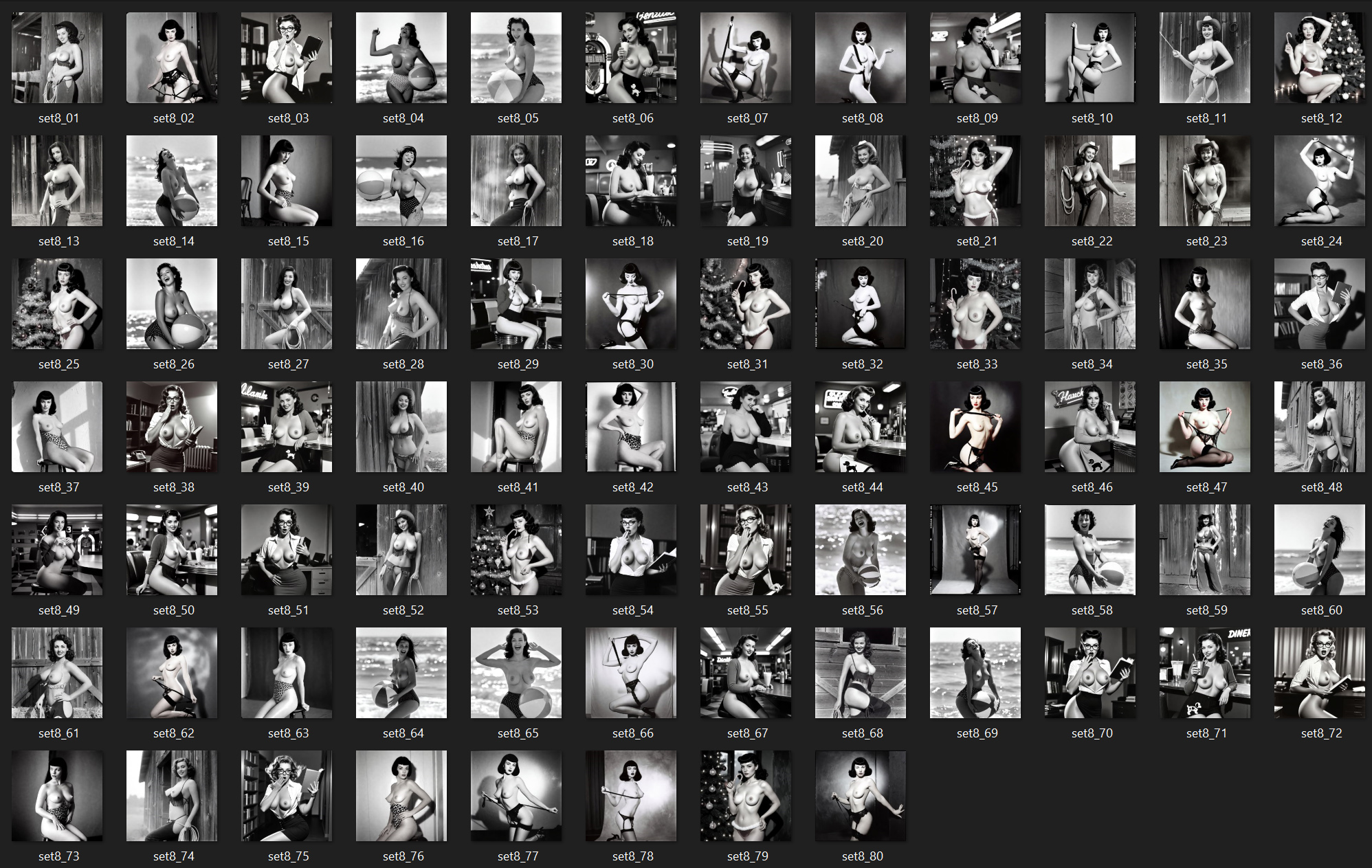 Art Nudes Vol. 8 | 80 Art Prints | Vintage Bettie Tribute Pinups