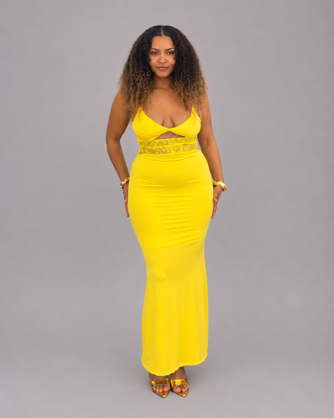 Vestido Longo com Renda