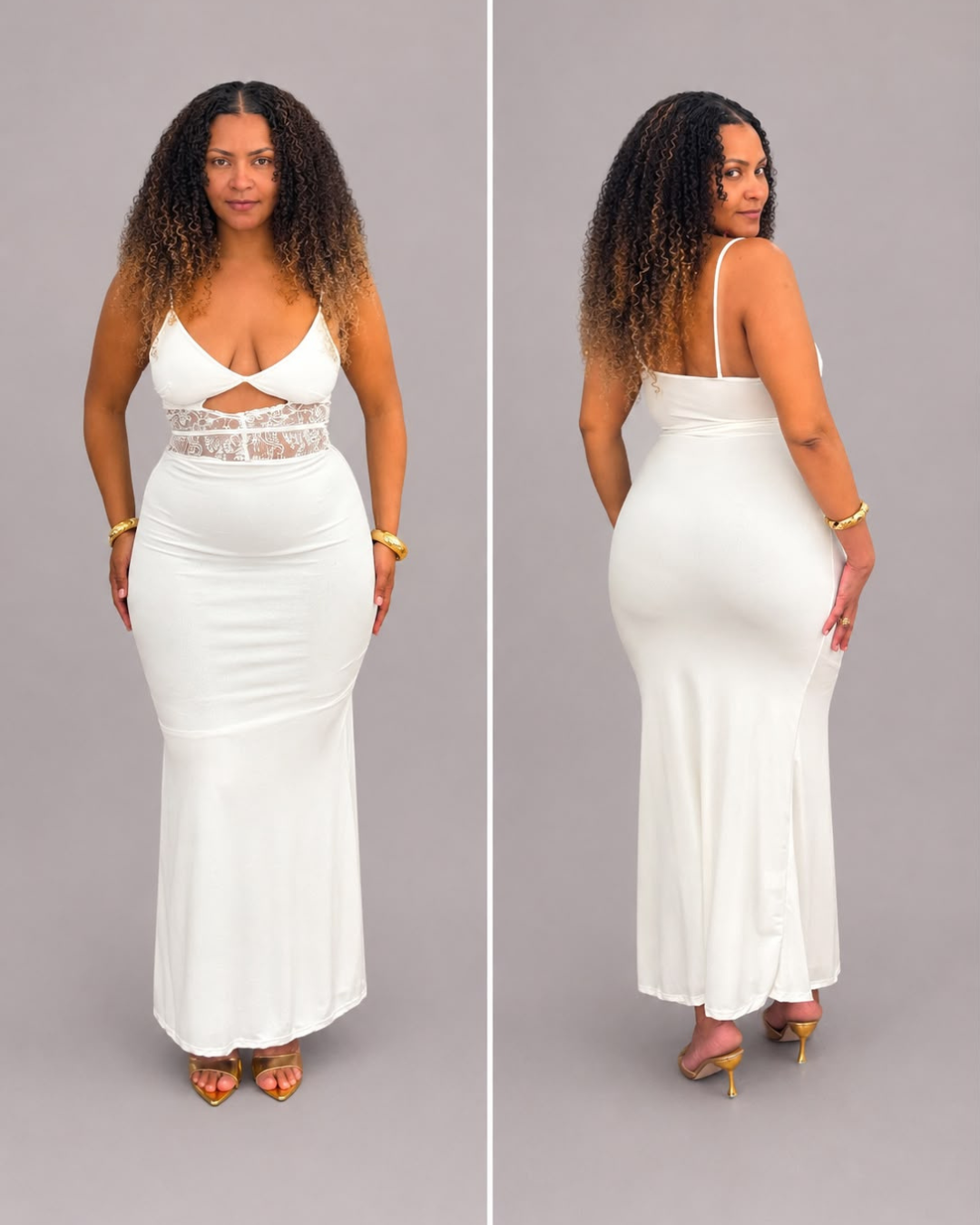 Vestido Longo com Renda