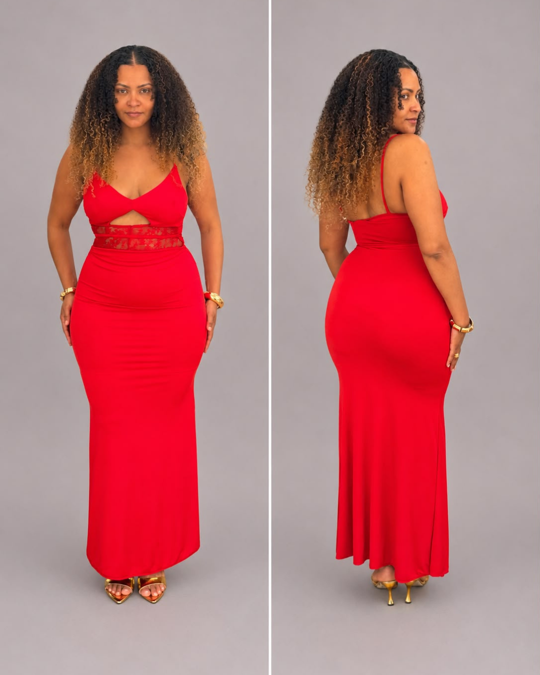 Vestido Longo com Renda