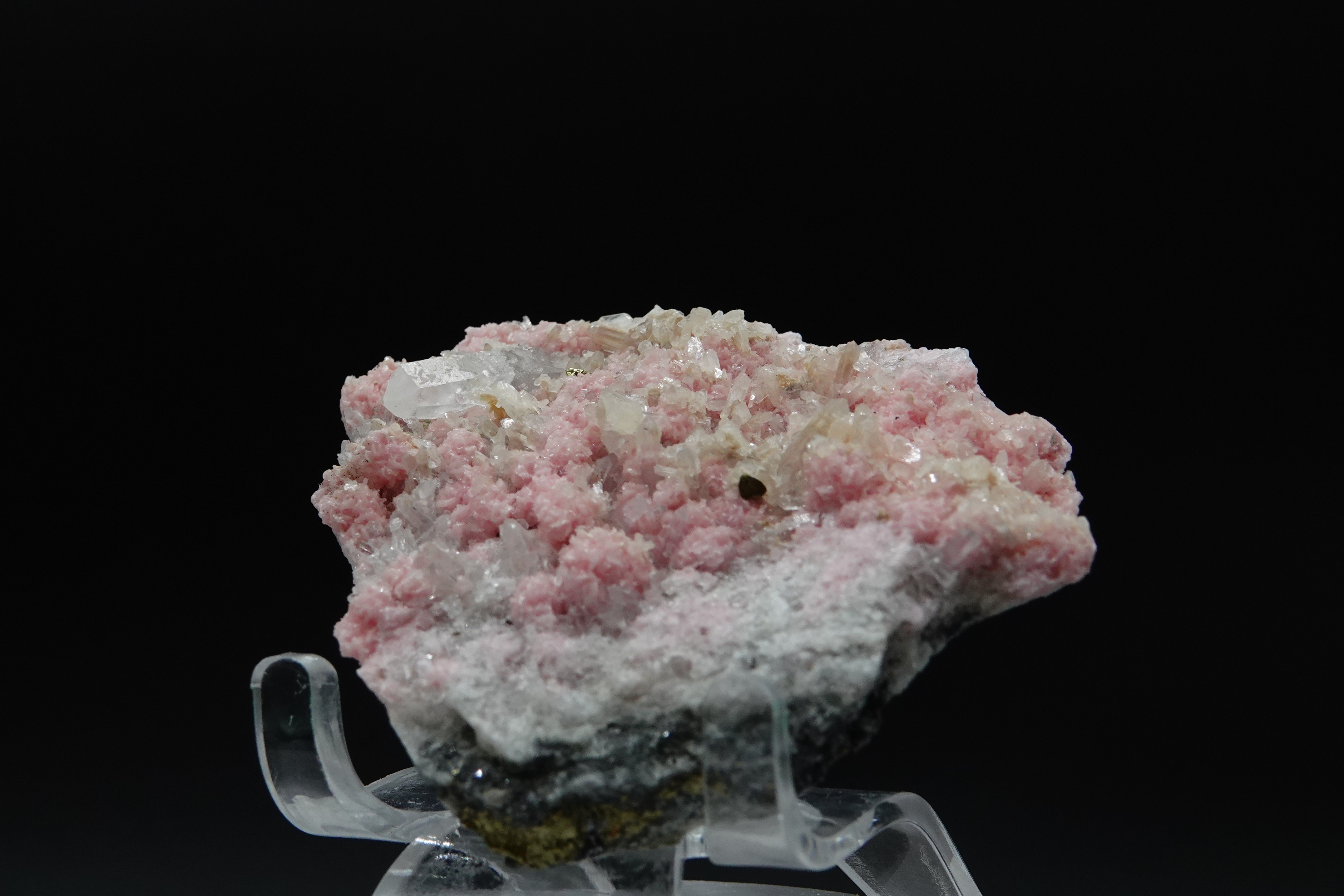 Rhodochrosite, Calcite, Chalcopyrite et Galène miroir - Bulgarie - 368 ct