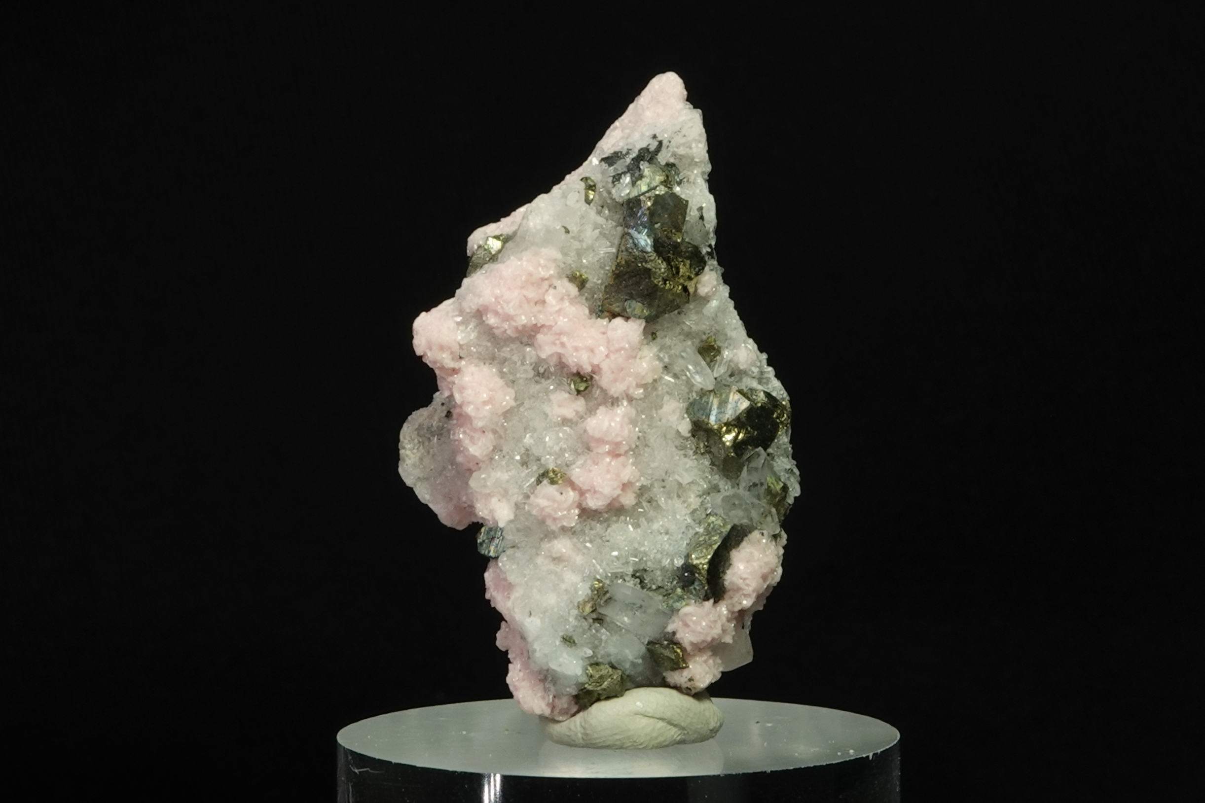 Rhodochrosite, Quartz, Pyrite - Mine de Davidkovo, Bulgarie - 104.5 ct
