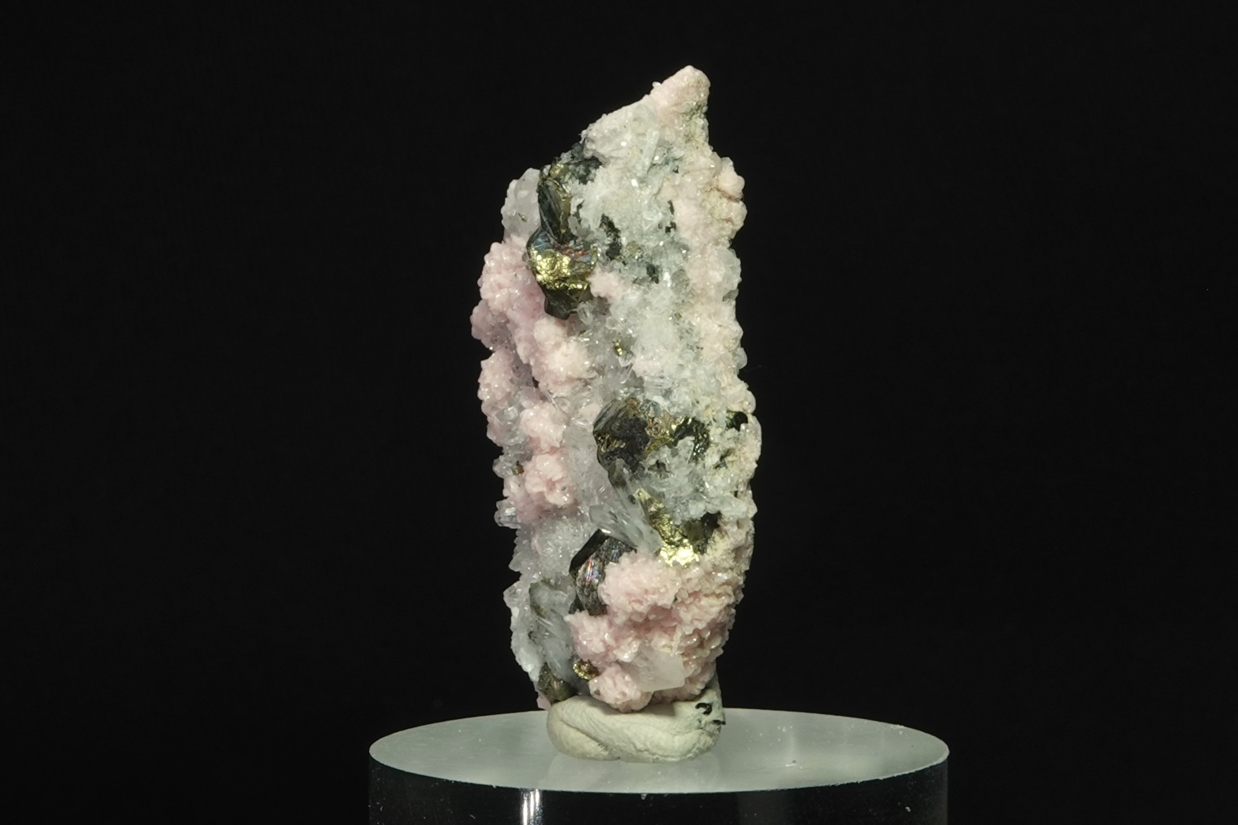 Rhodochrosite, Quartz, Pyrite - Mine de Davidkovo, Bulgarie - 104.5 ct
