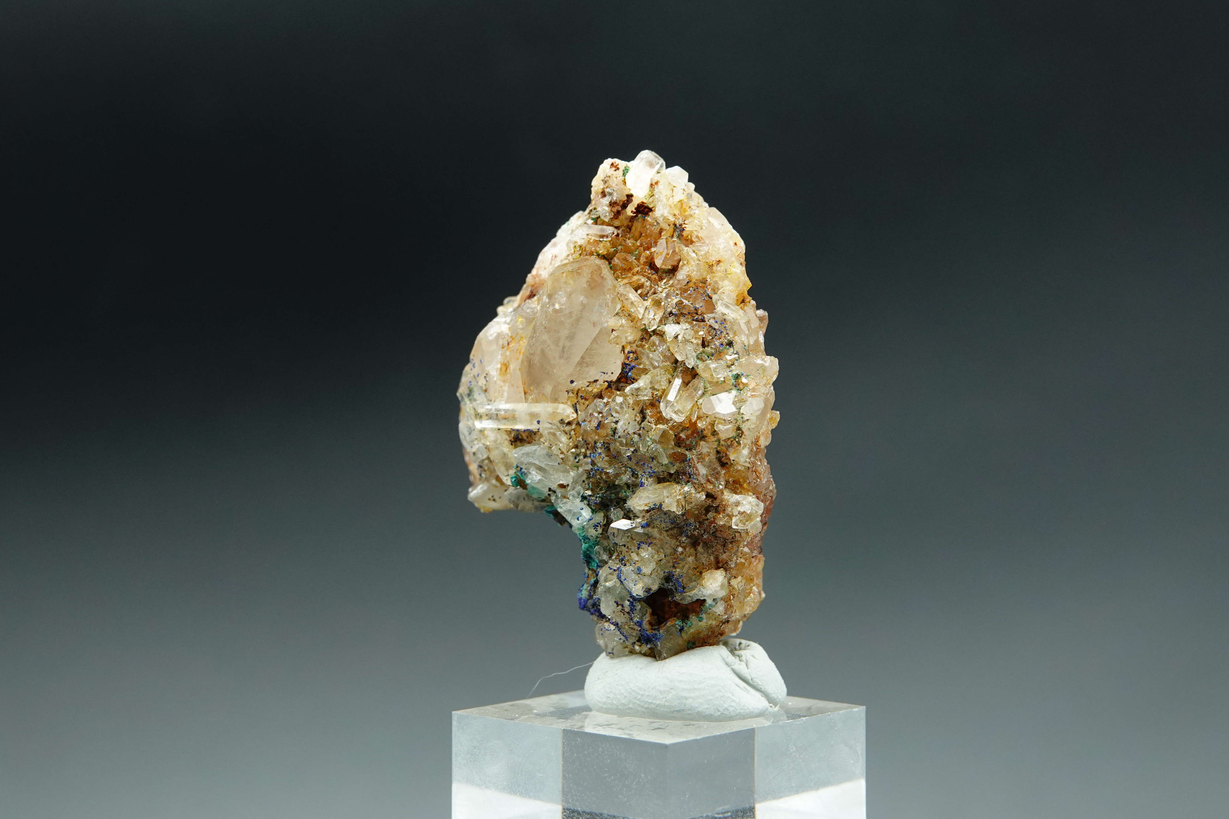 Azurite, Quartz et Malachite - Isère, France - 107 ct