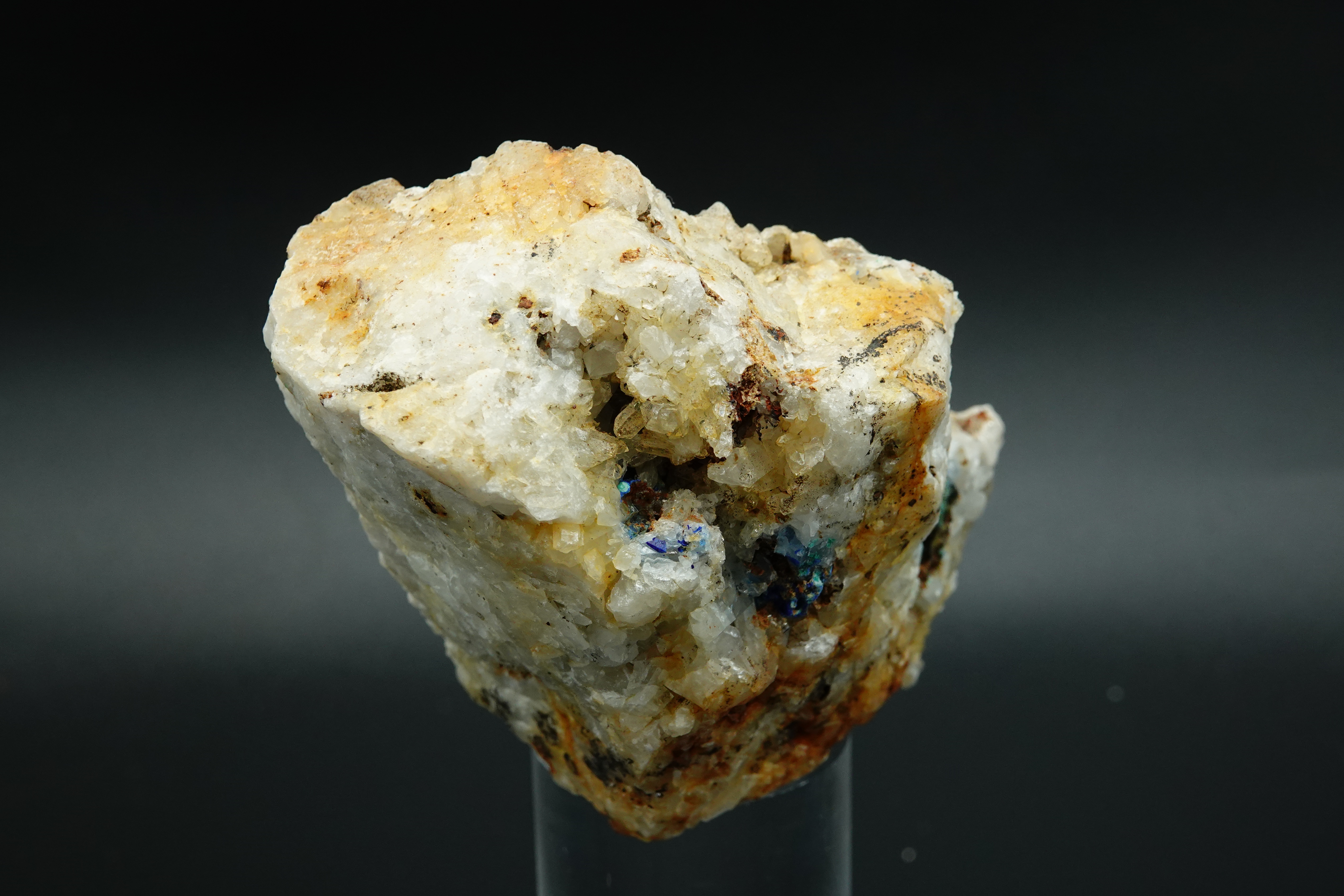 Azurite, Quartz et Malachite - Mine à Giraud (La Gardette), Isère, France - 2409 carats