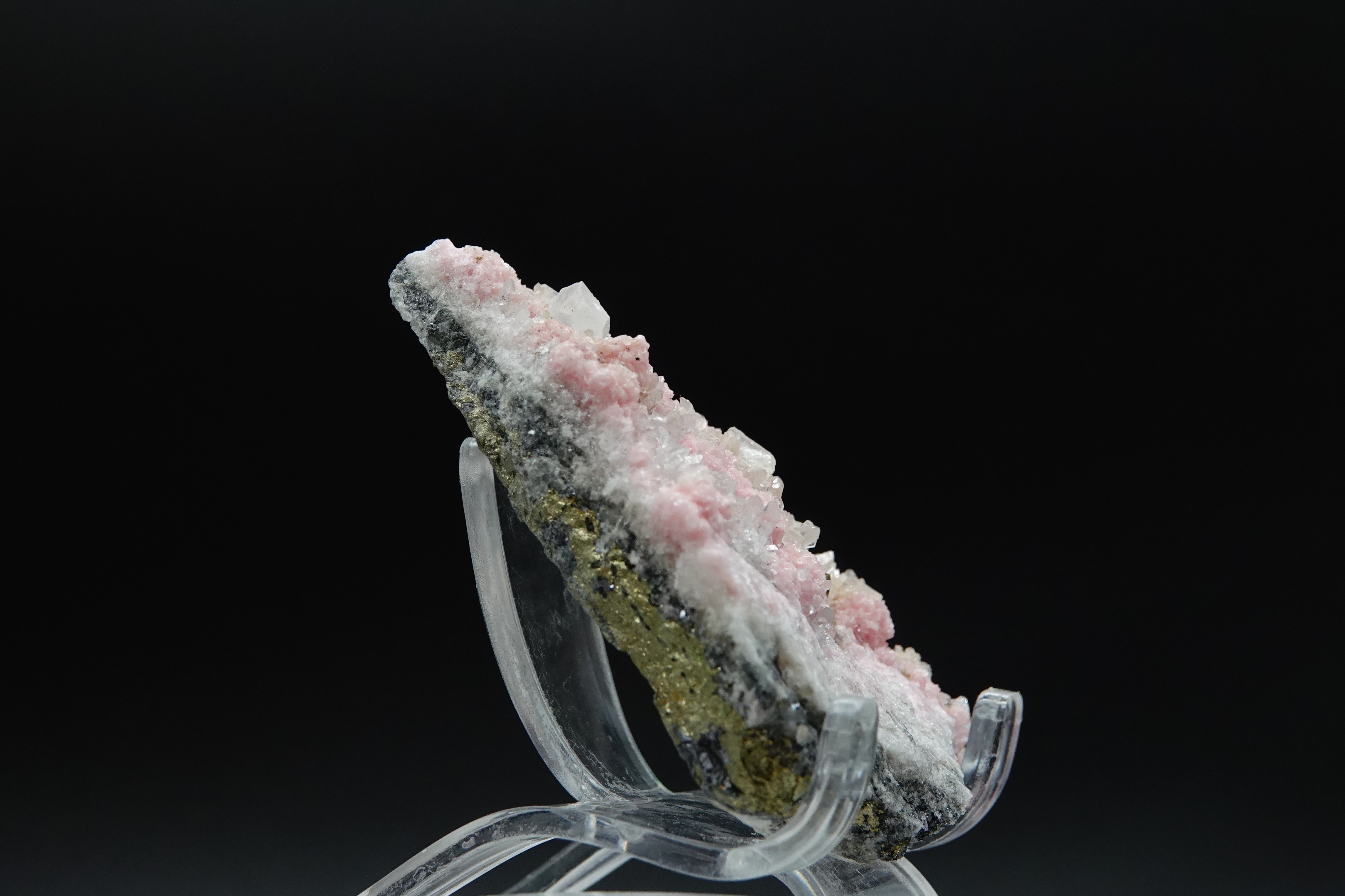 Rhodochrosite, Calcite, Chalcopyrite et Galène miroir - Bulgarie - 368 ct