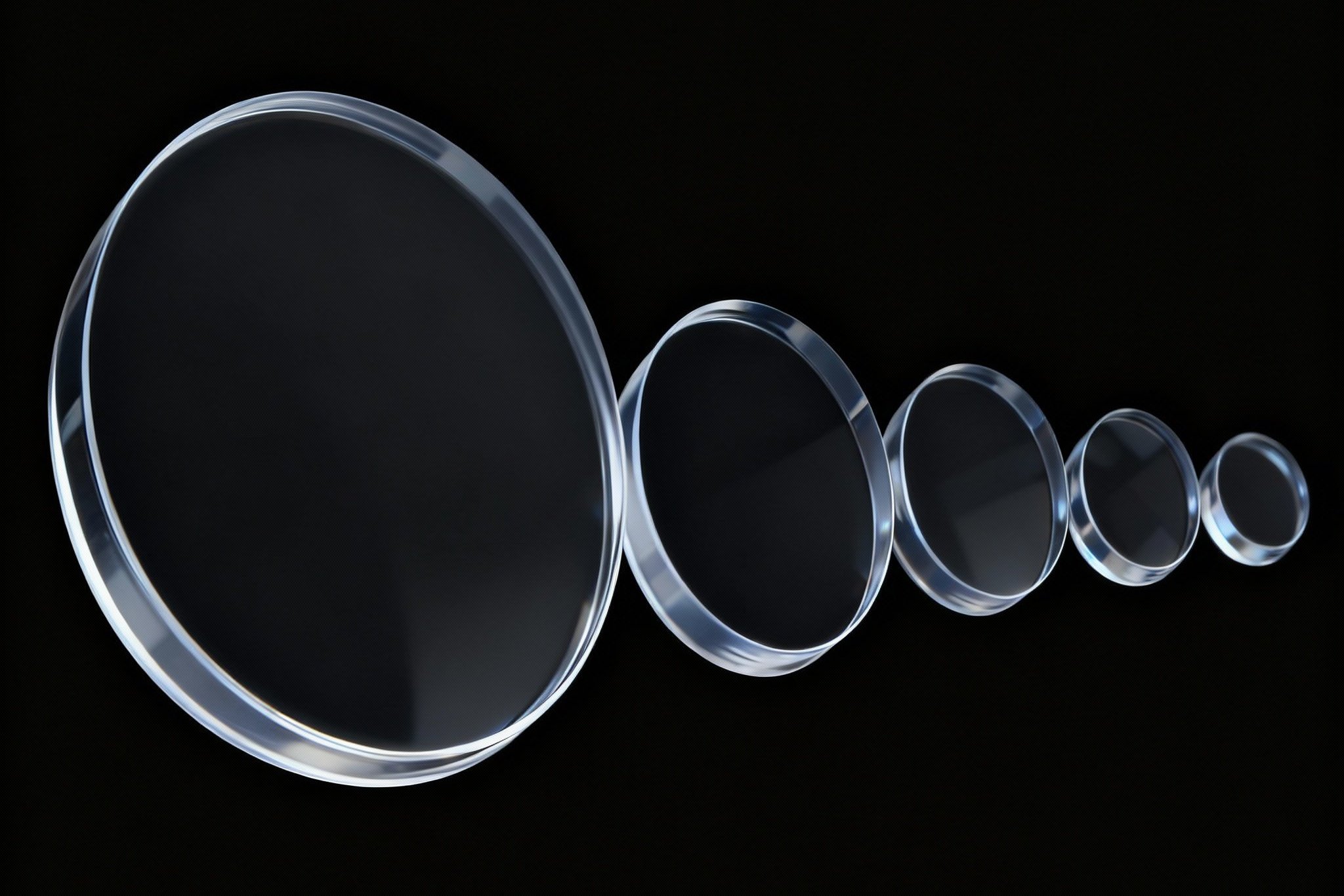 Socles de présentation RONDS en acrylique PRENIUM