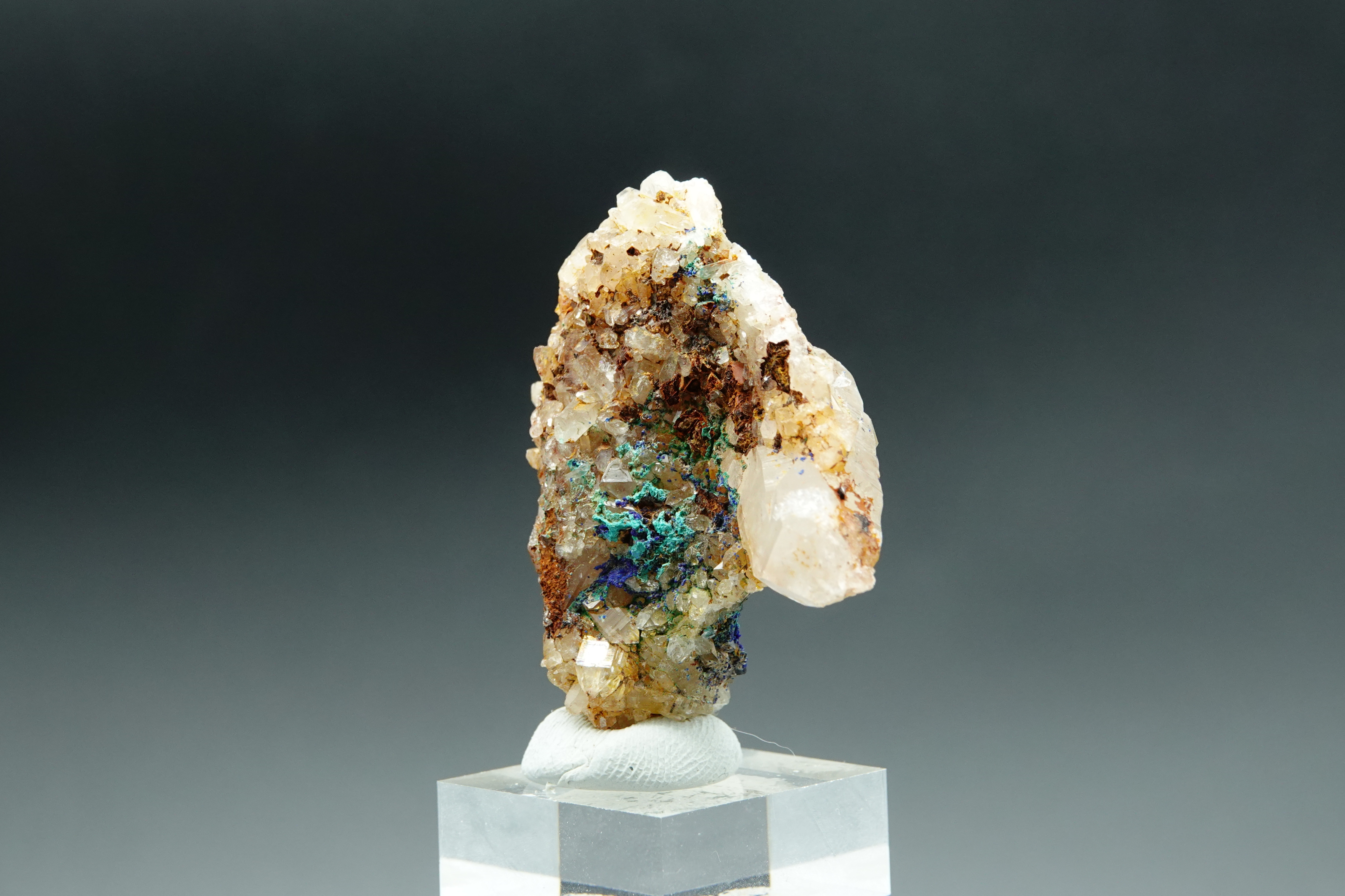 Azurite, Quartz et Malachite - Isère, France - 107 ct