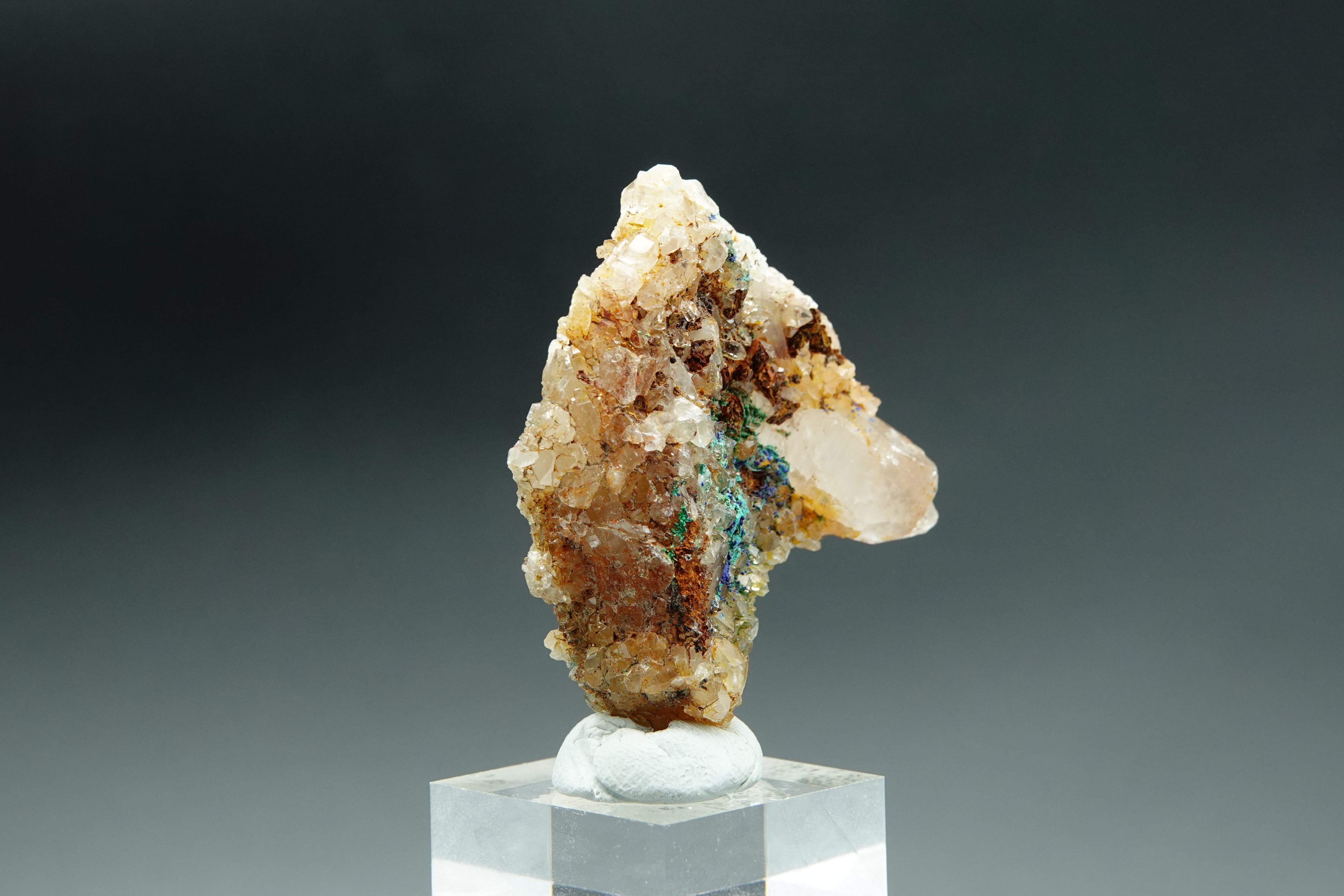 Azurite, Quartz et Malachite - Isère, France - 107 ct