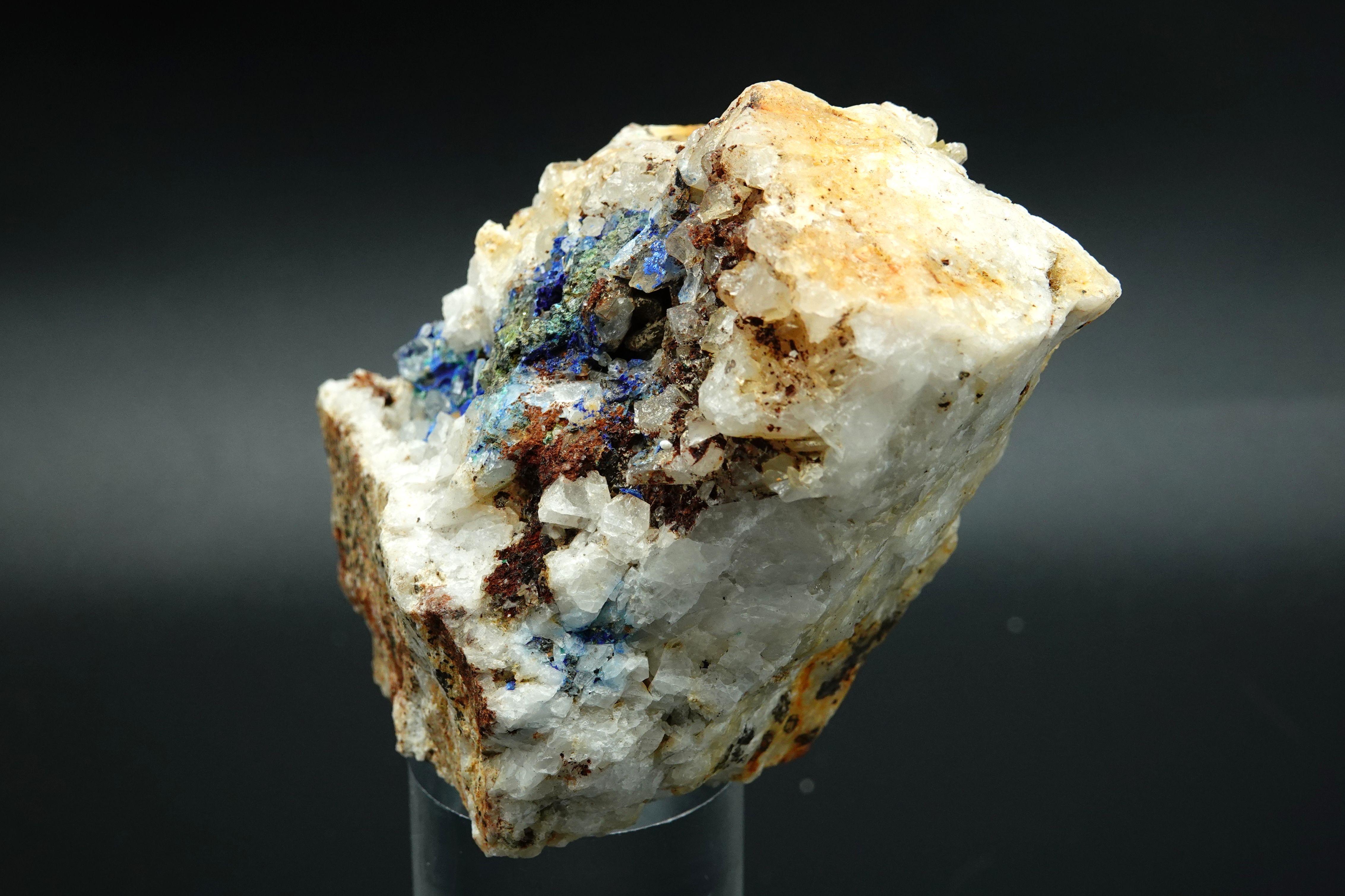Azurite, Quartz et Malachite - Mine à Giraud (La Gardette), Isère, France - 2409 carats