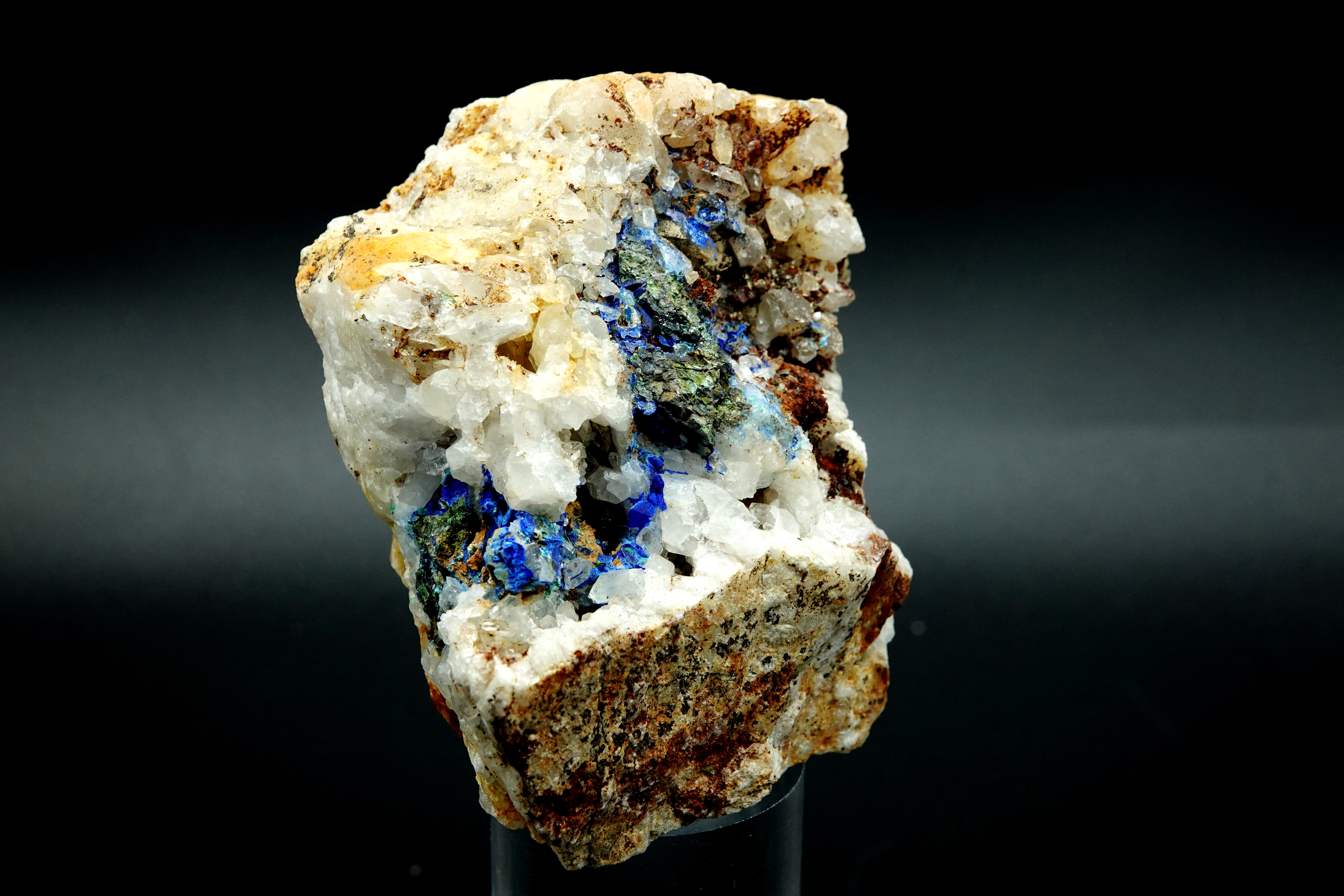 Azurite, Quartz et Malachite - Mine à Giraud (La Gardette), Isère, France - 2409 carats