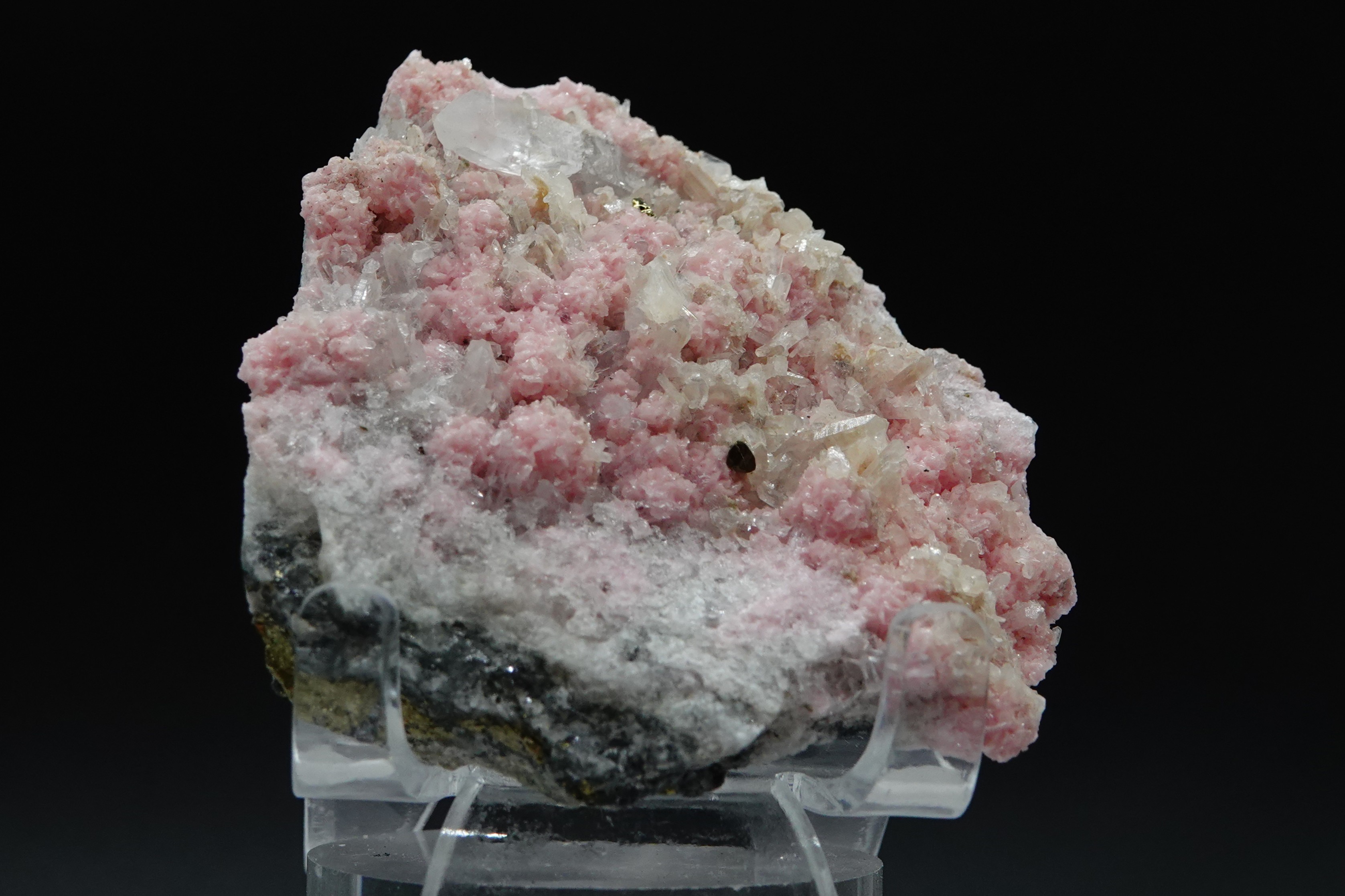 Rhodochrosite, Calcite, Chalcopyrite et Galène miroir - Bulgarie - 368 ct