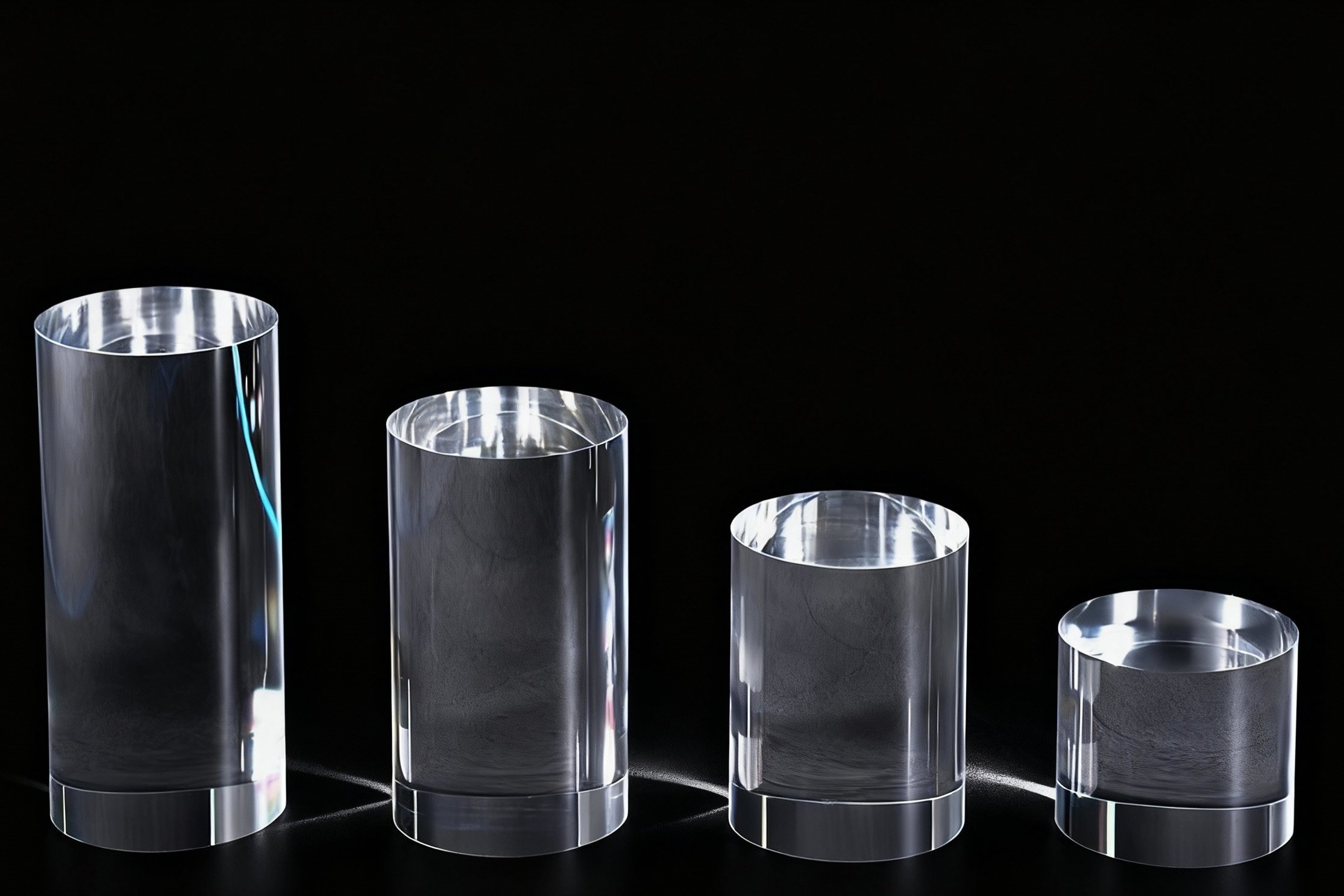 Socles de présentation CYLINDRIQUES en acrylique PRENIUM