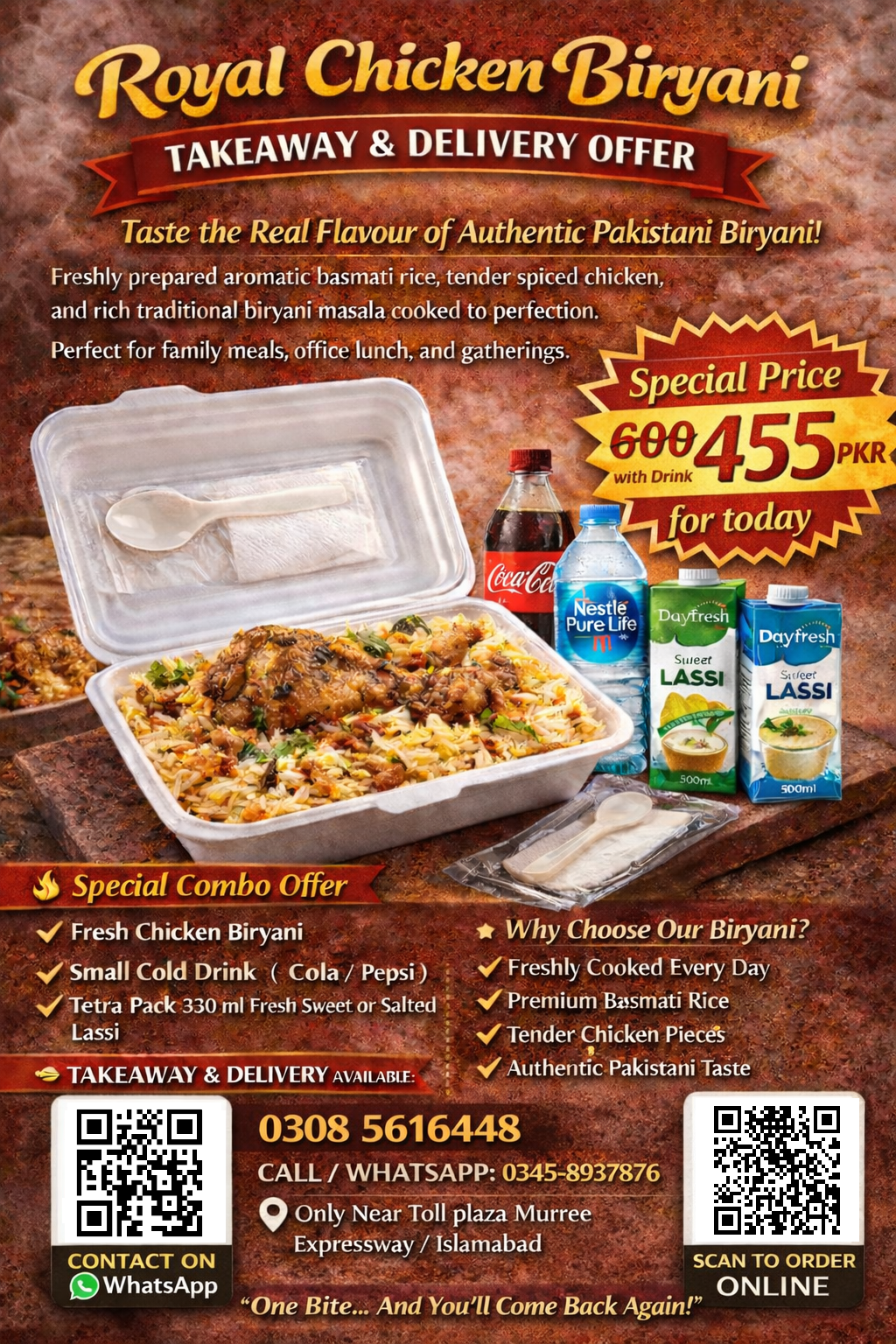 Royal Chicken Biryani with  Cold Drink