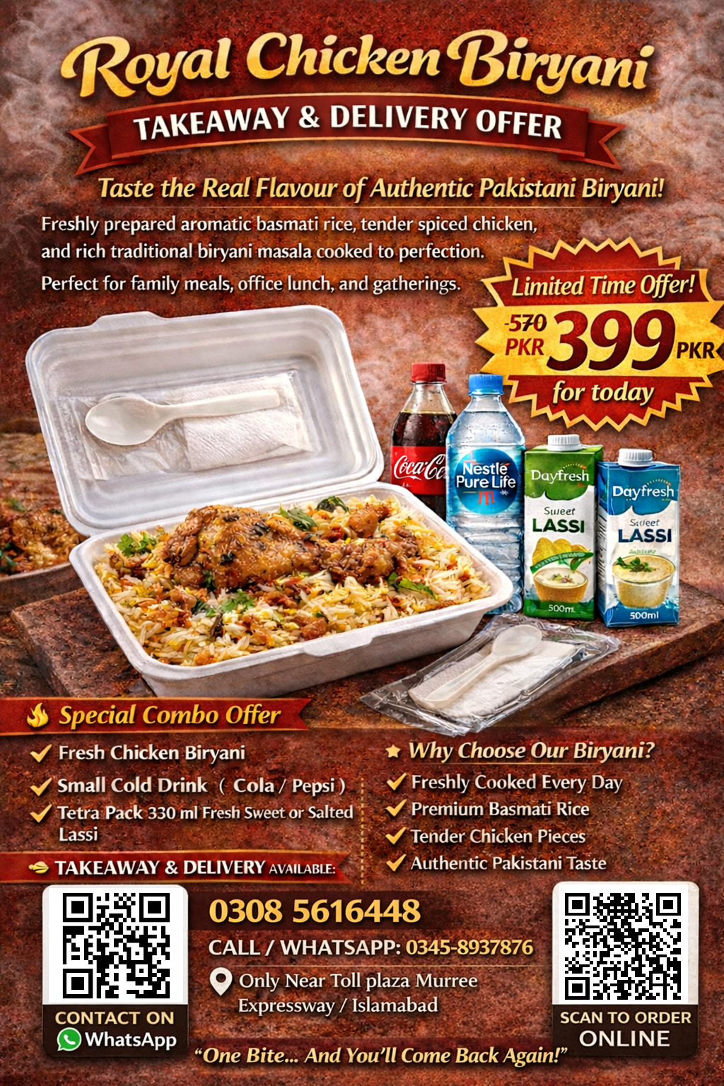Royal Chicken Biryani without Cold Drink