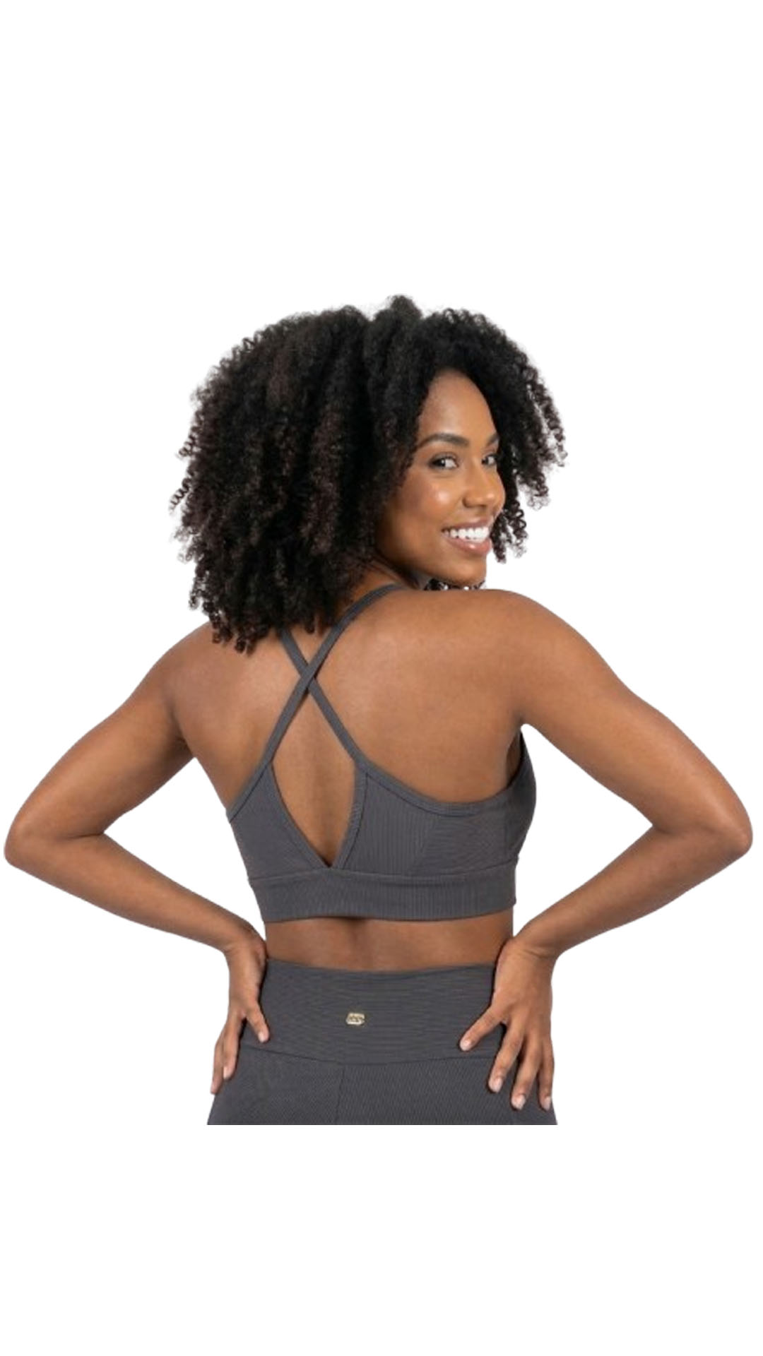 Conjunto Fitness com bojo - Cinza