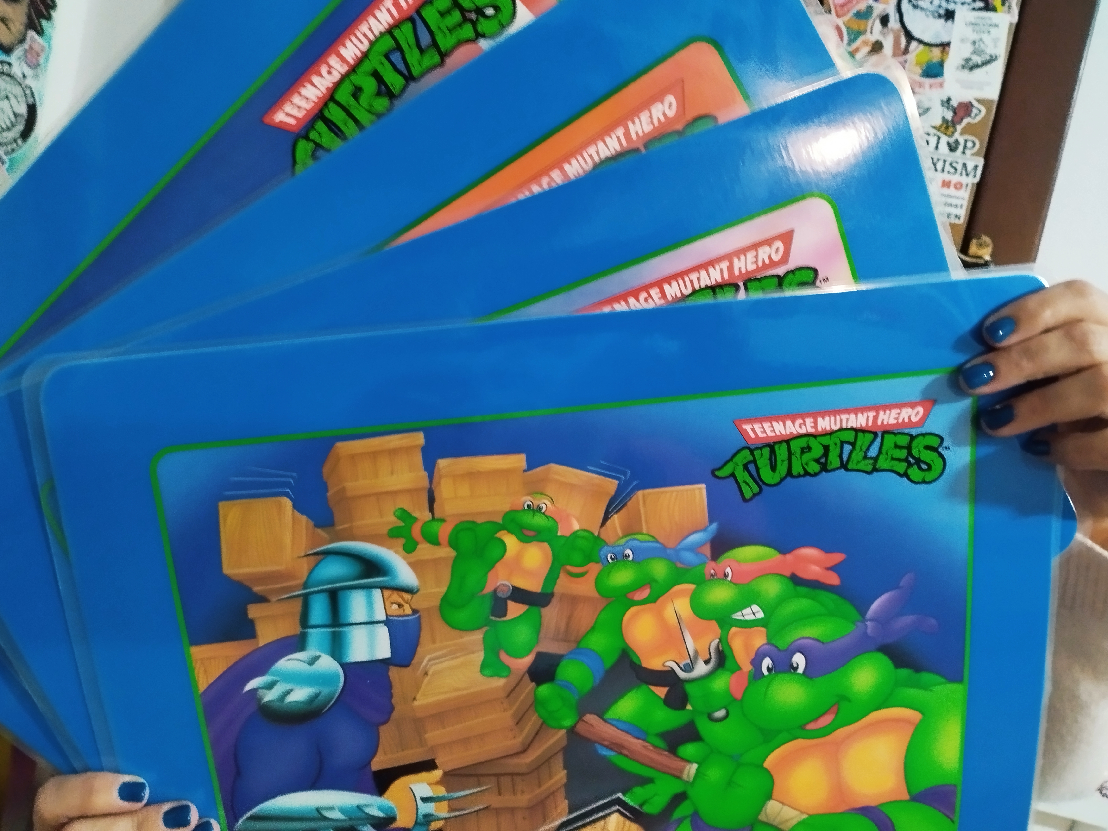 Complete Scene Set — TMNT Bootleg Placemats (4 Variants, Style Vintage) 