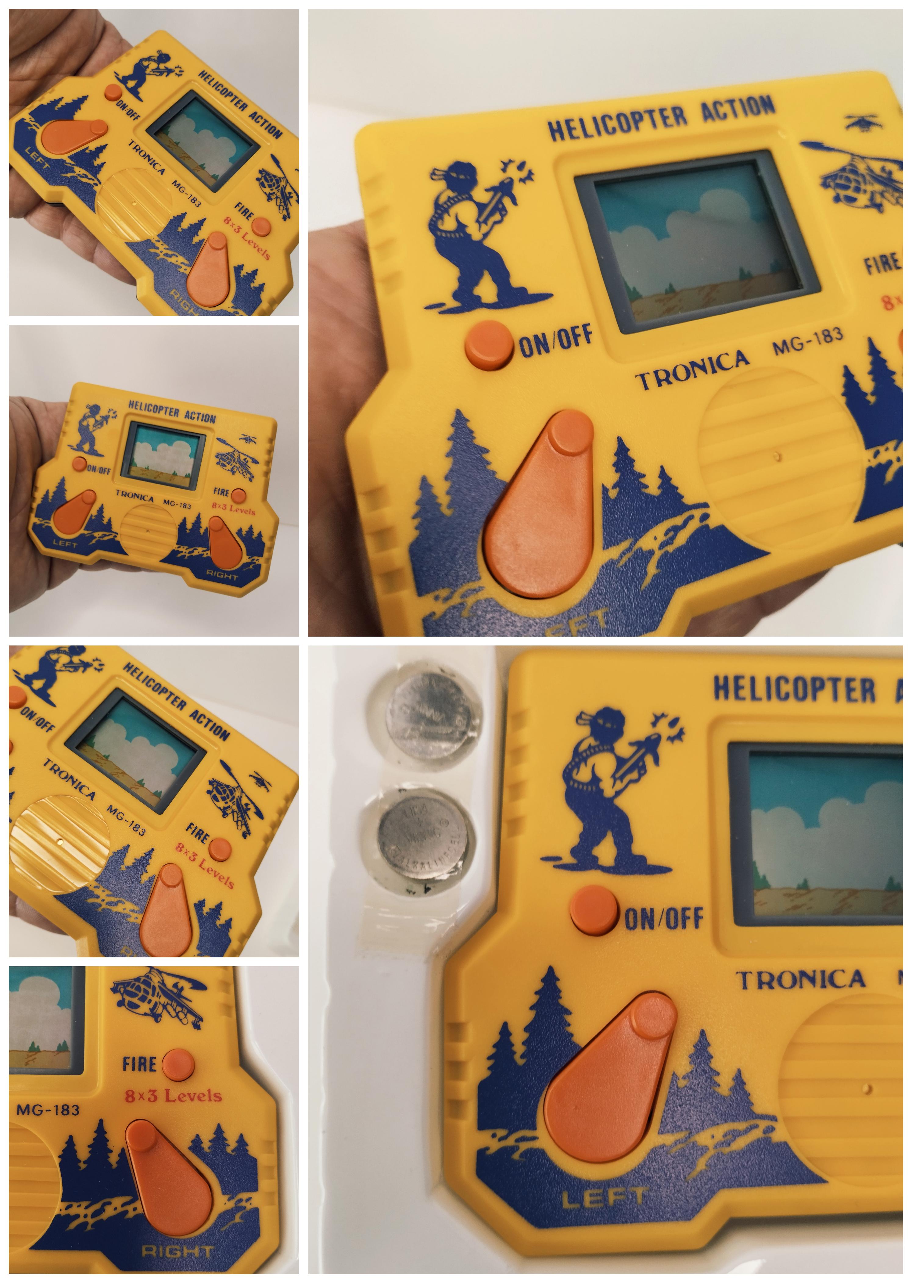 Vintage Tronica Helicopter Action MG-183 LCD Game – Rare Military Retro Handheld