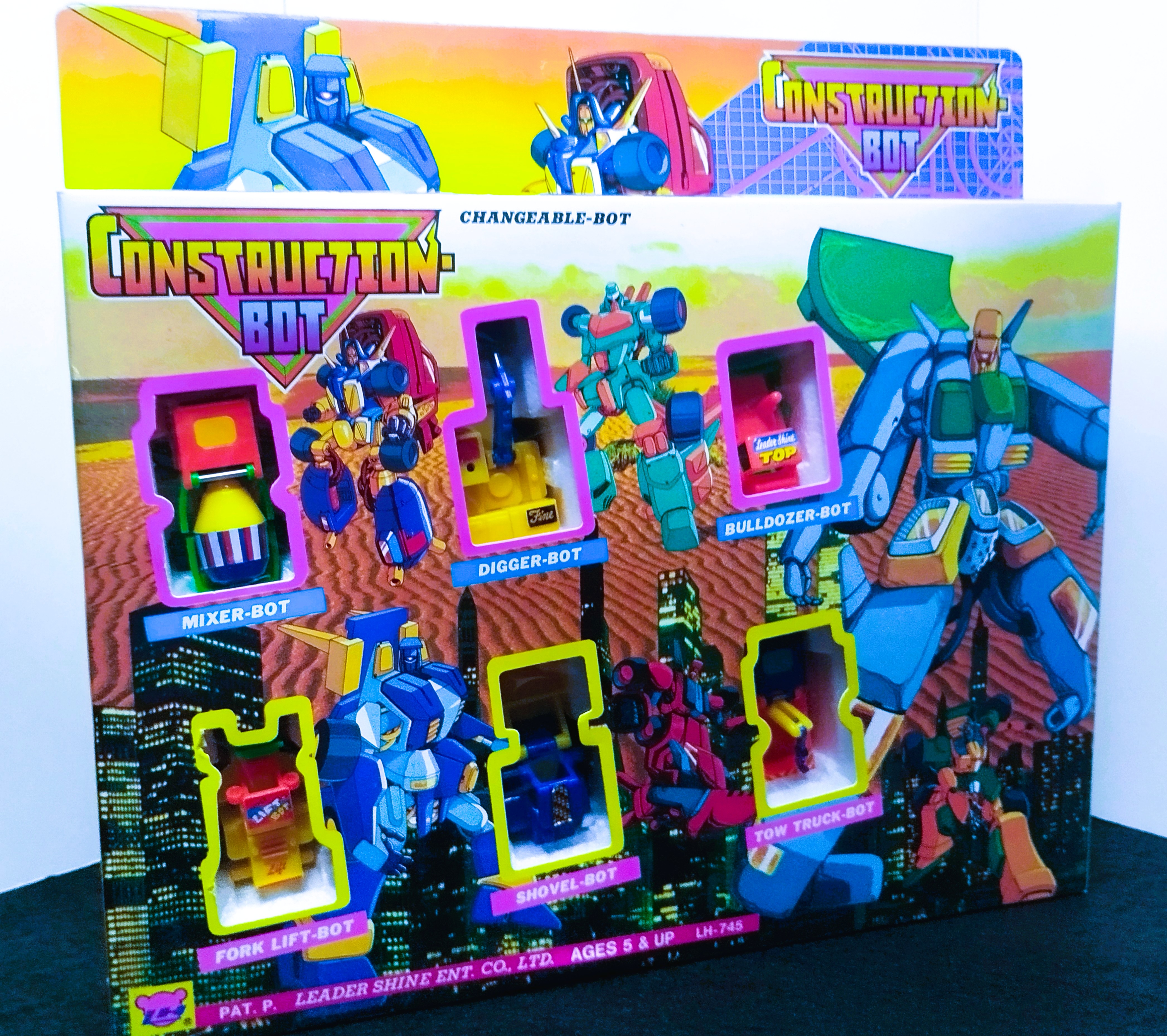 Construction Bot LH-745 Vintage Bootleg Robot Transformable Taiwan Machine Robo Rare