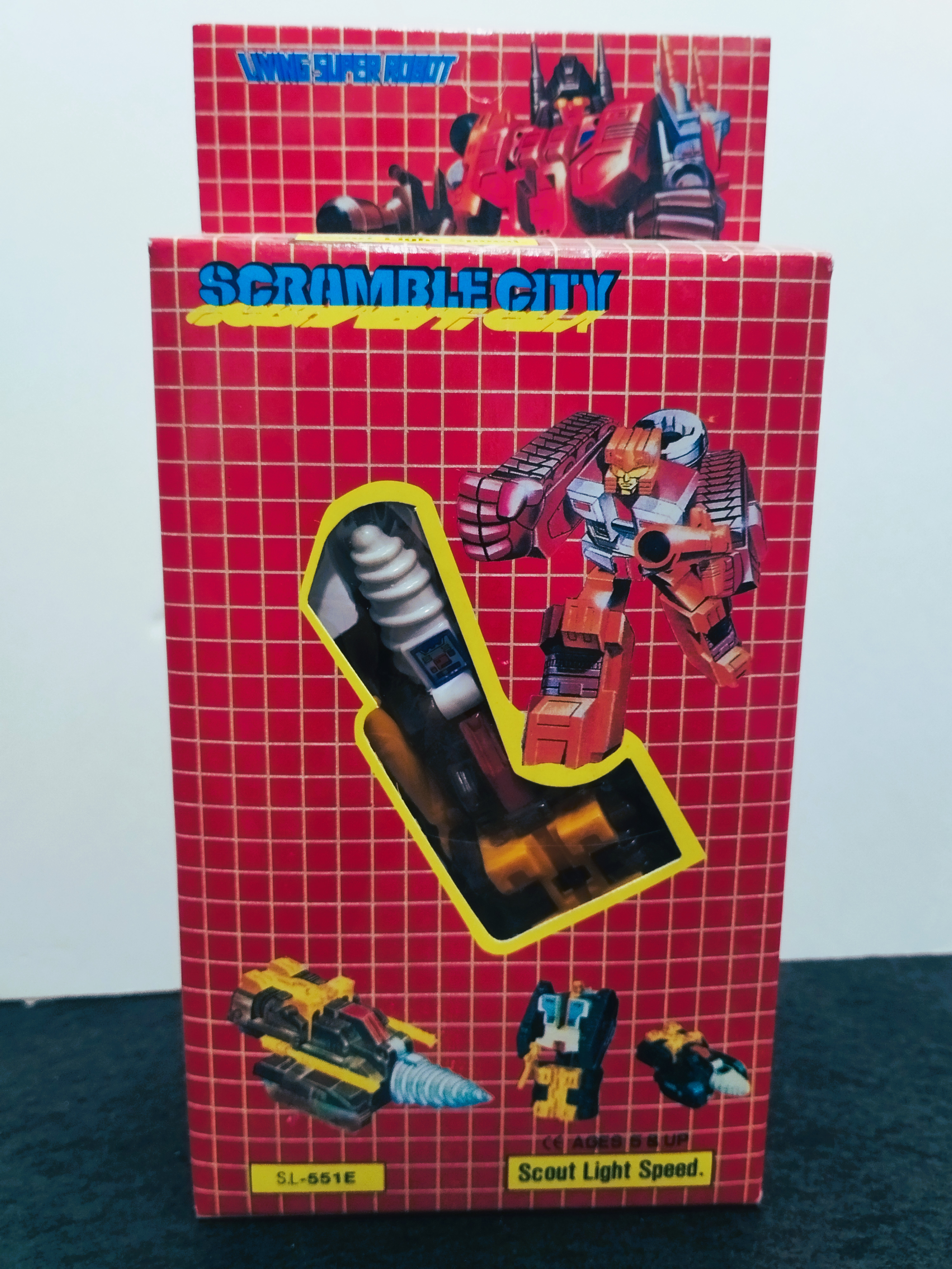 Vintage Scramble City SL-551E Light Speed Transformer Bootleg Robot Made in Taiwan Boxed