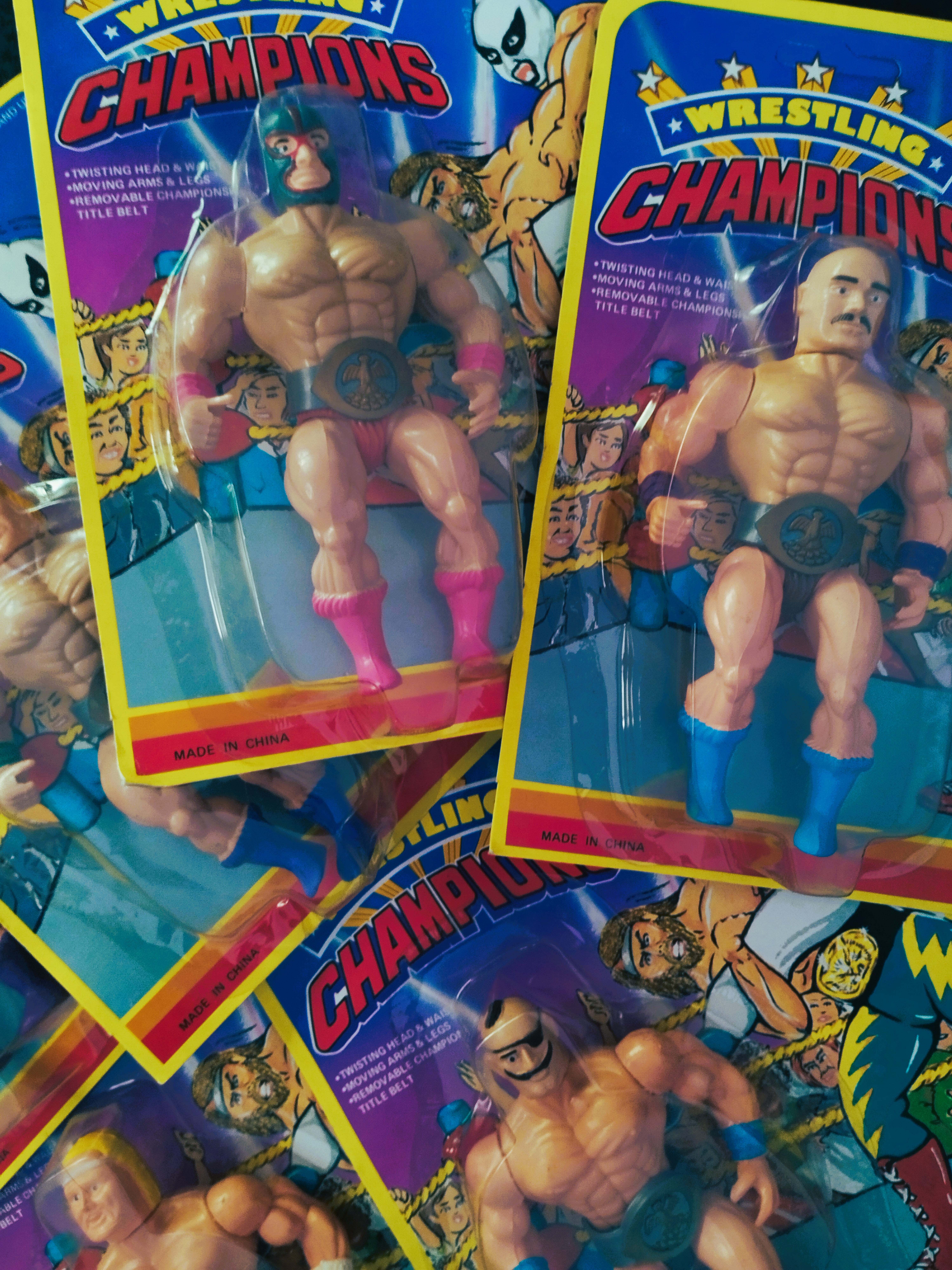 Wrestling Champions – Vintage Bootleg Wrestling Figures (Complete Set of 6 Models)