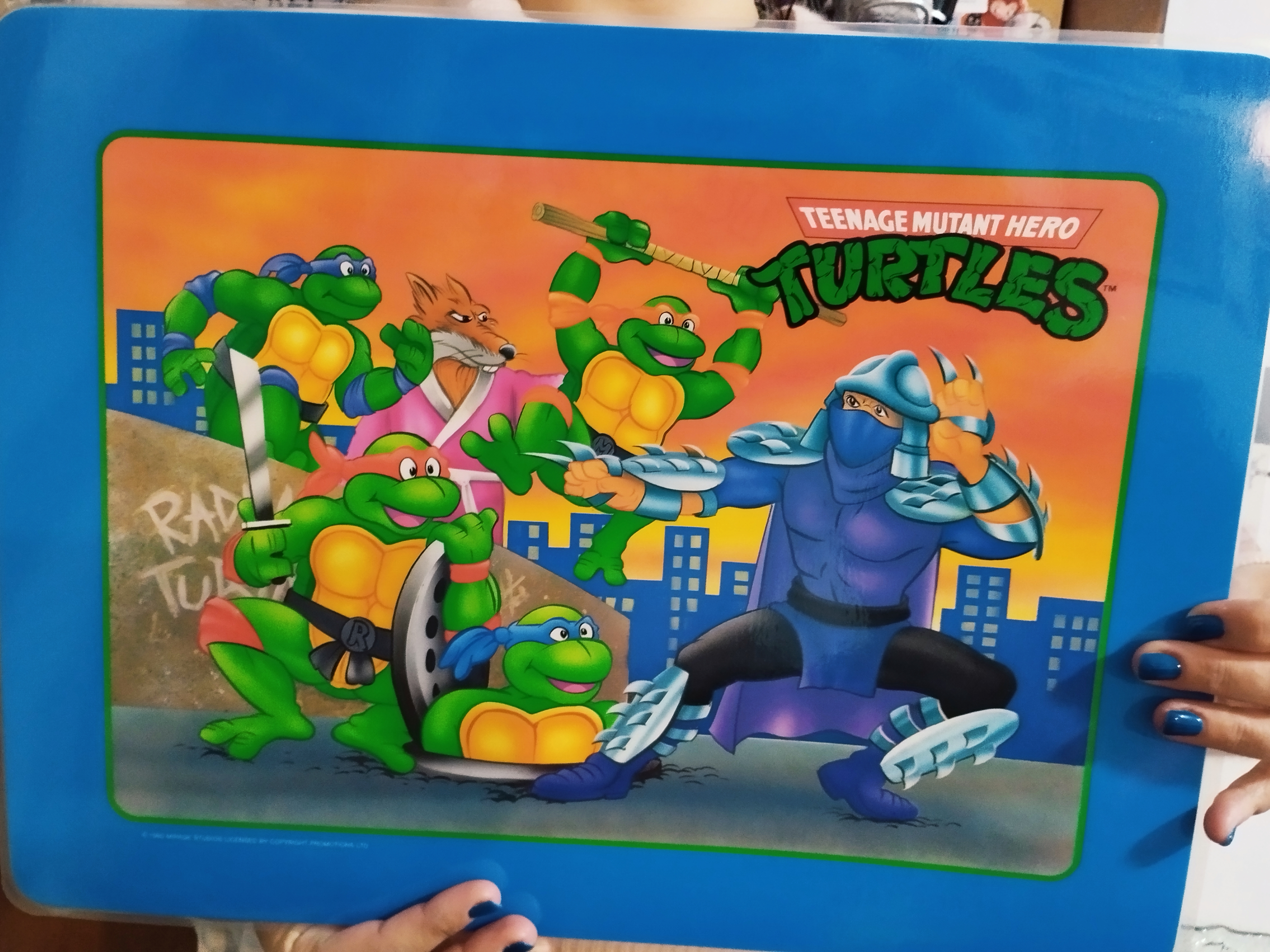 Complete Scene Set — TMNT Bootleg Placemats (4 Variants, Style Vintage) 