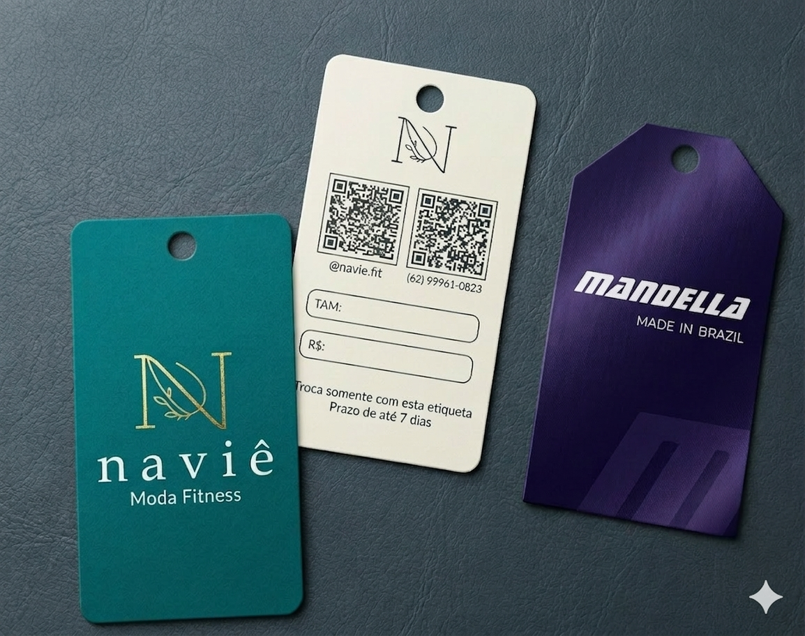 Tag Papel Couché 300 Grs c/ BOPP e Verniz Local 4,8 x 8,8 cm - MILHEIRO